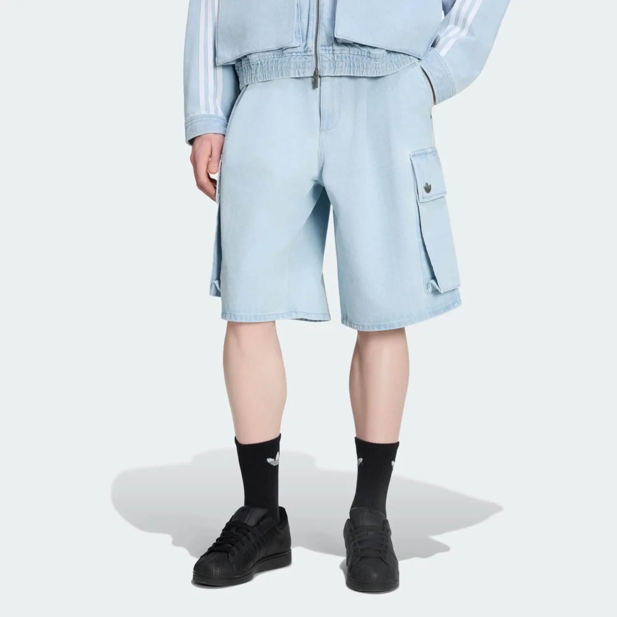 adidas ADILENIUM SEASON 5 DENIM CARGO SHORTS