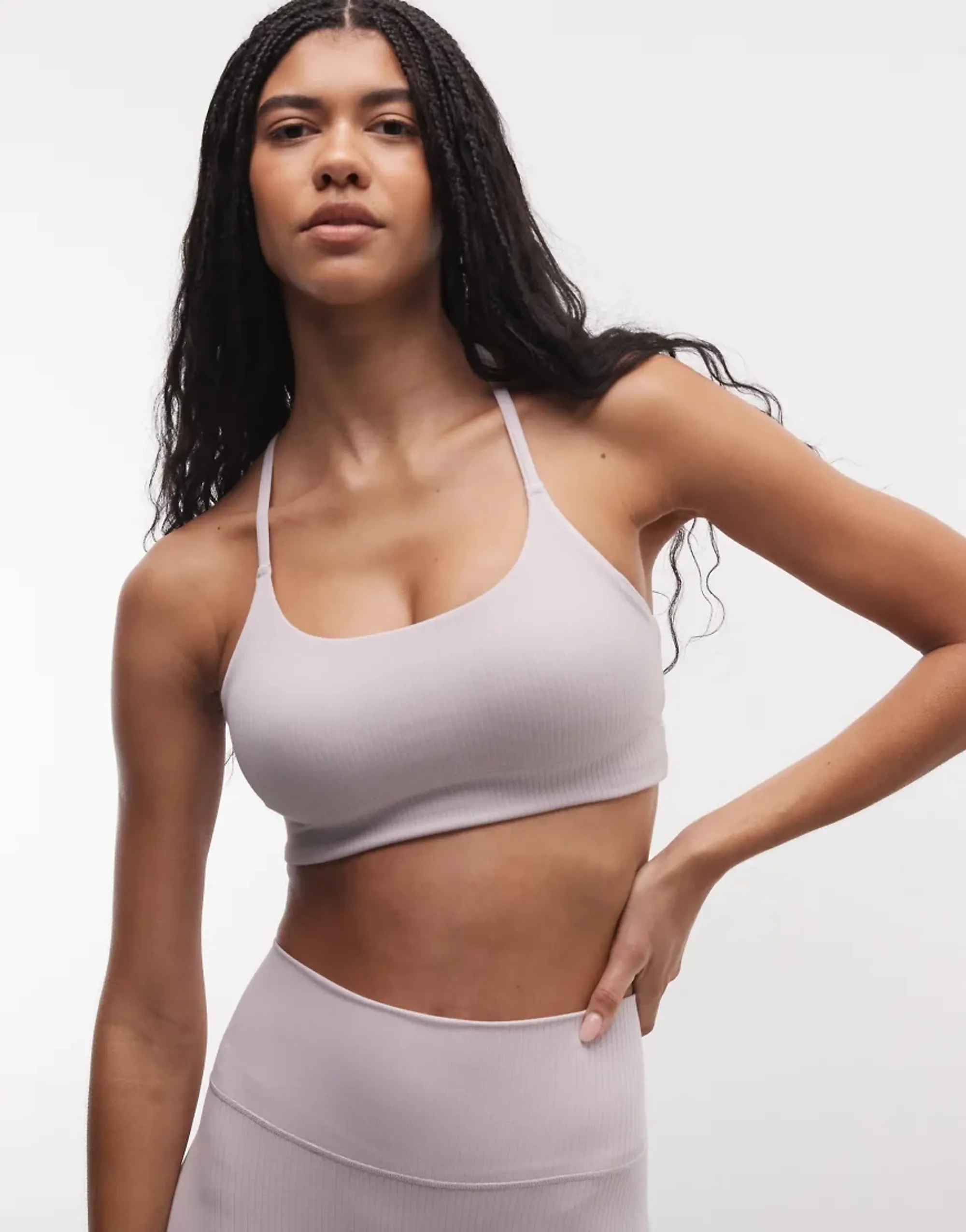 Adidas Training Motion Light Support Sports Bra In Mauve-Purple