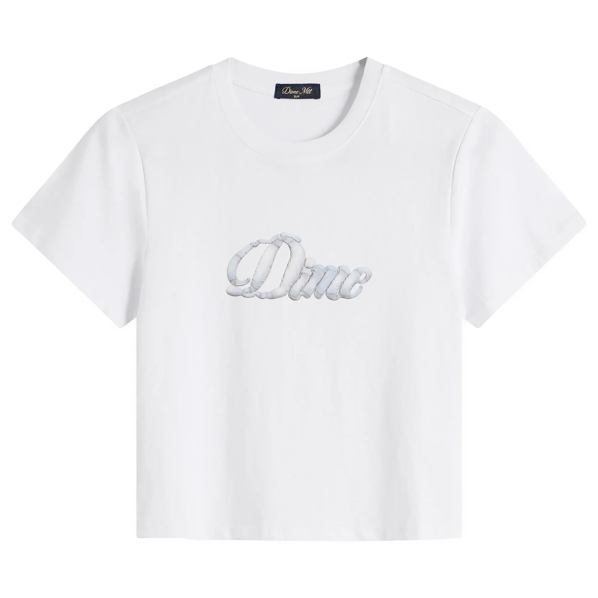 Dime Women's Cursive Denim T-Shirt White