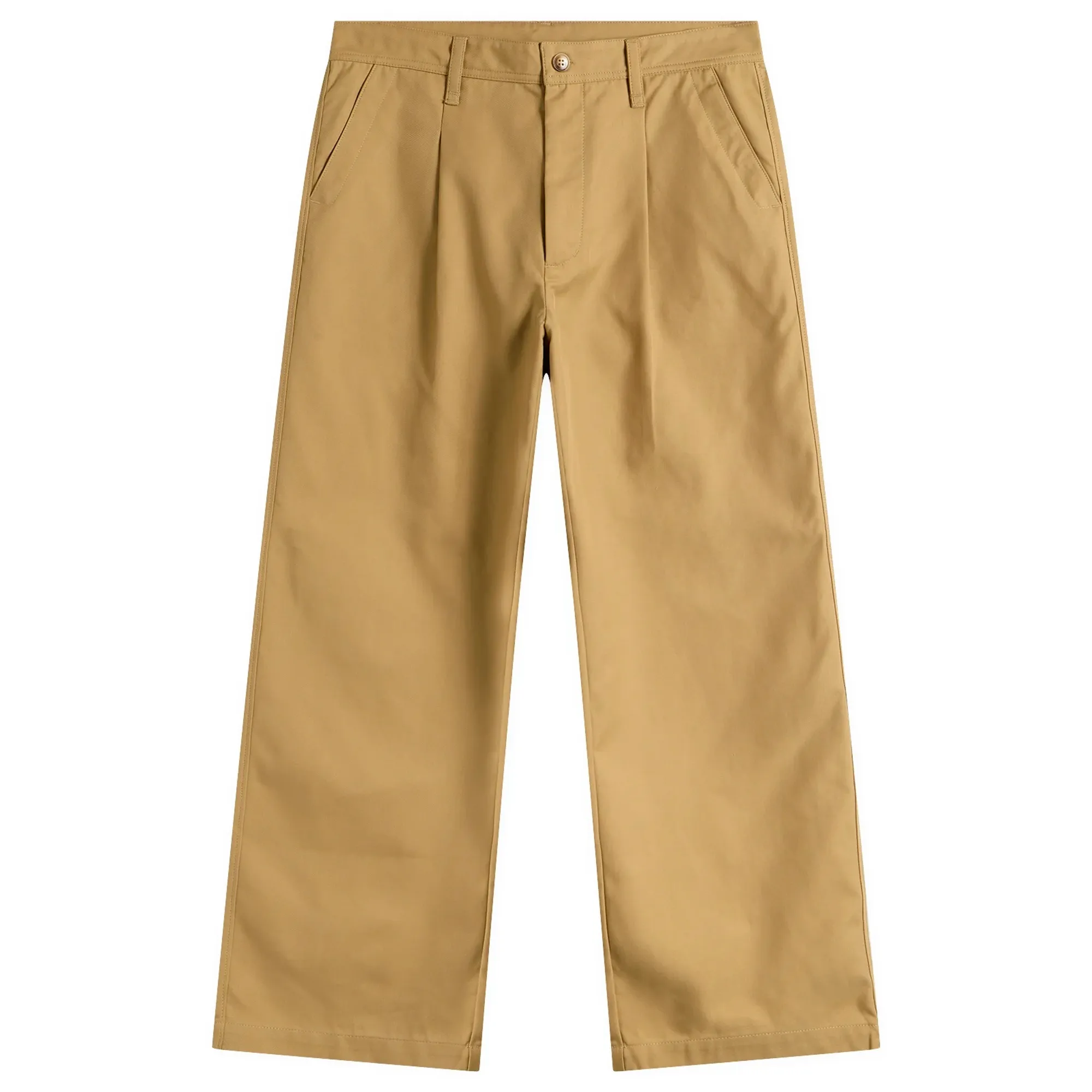 Bound Men's Wide Pleated Cotton Trousers Camel