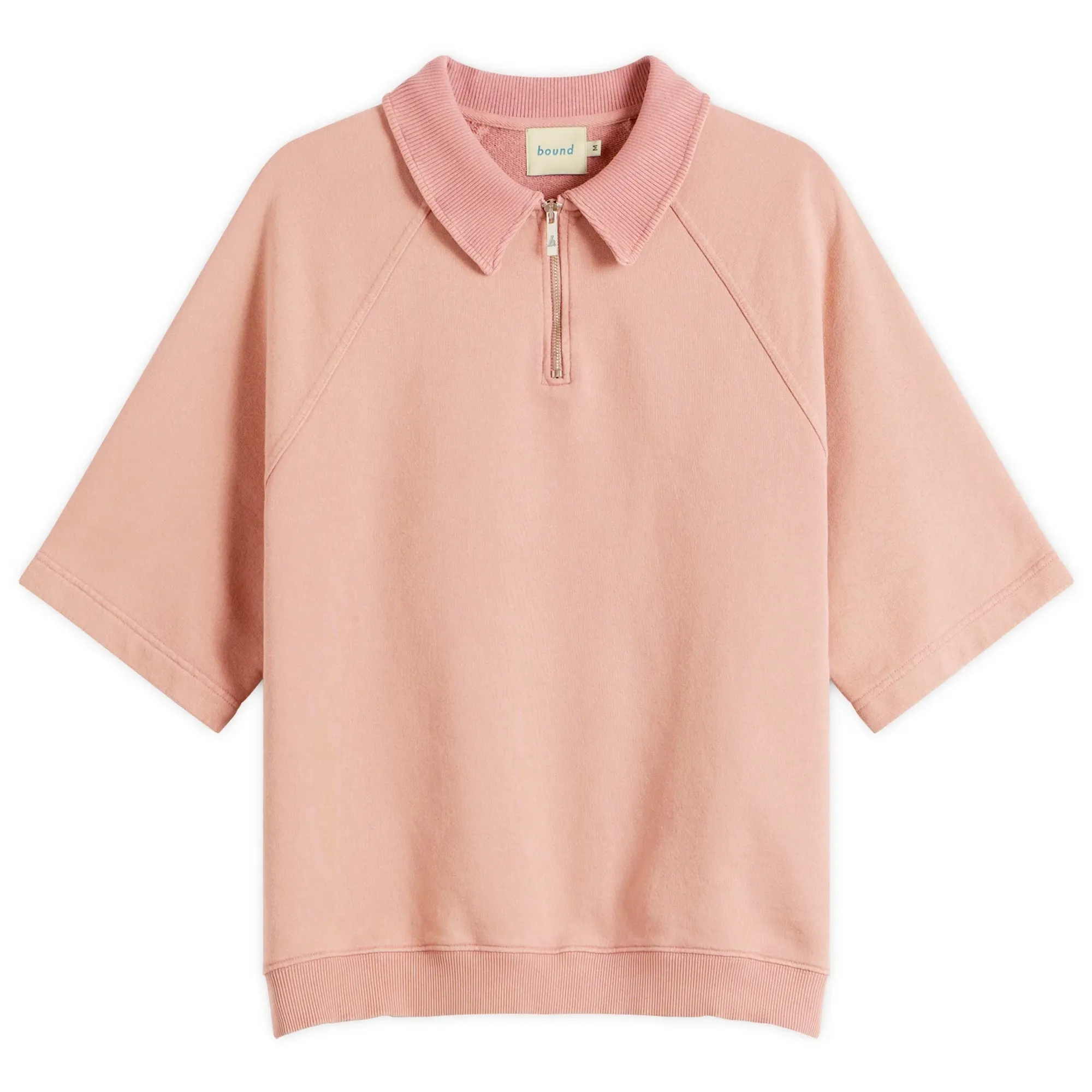 Bound Men's Snow Wash Jersey Half Zip Polo Pink