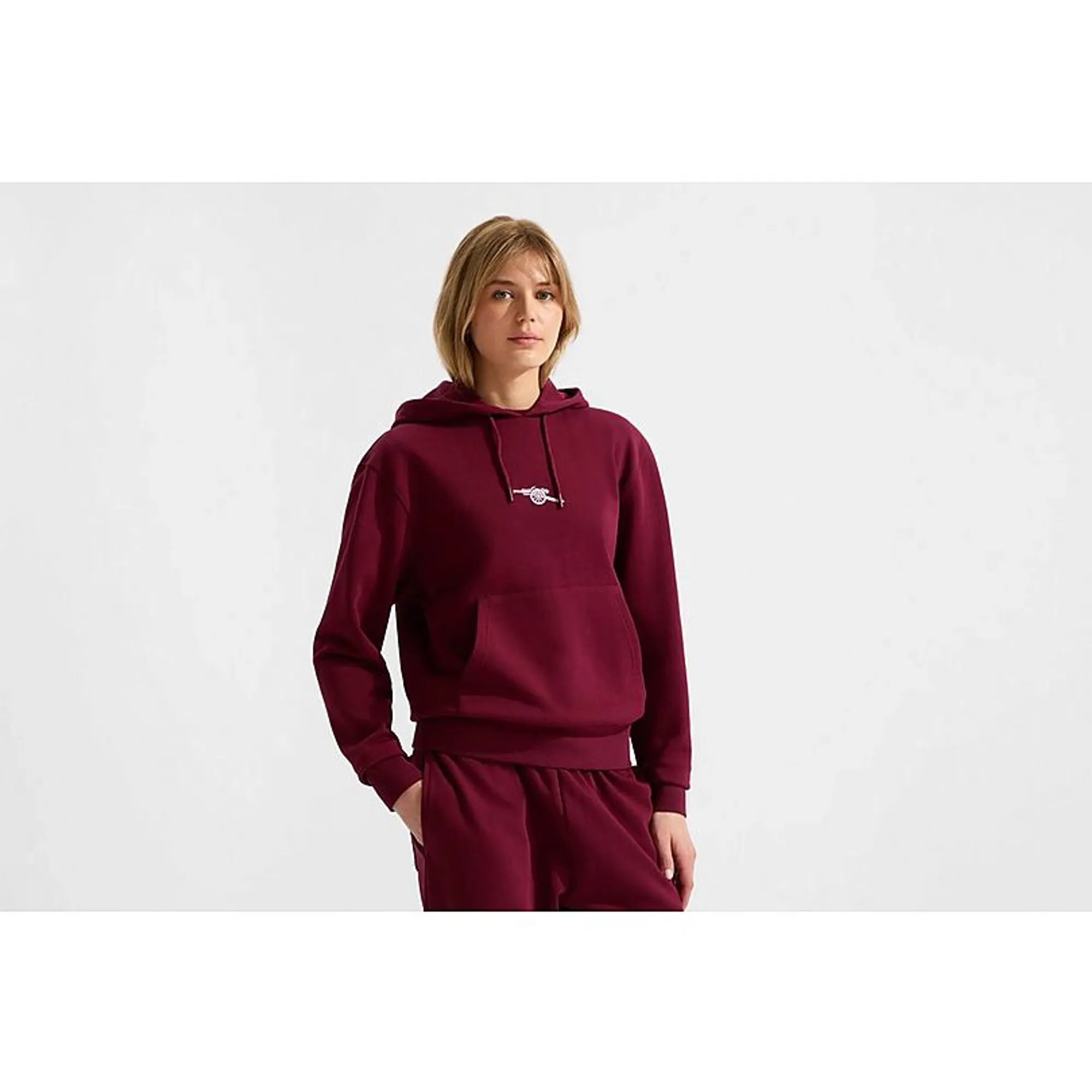 Arsenal Womens Essentials Burgundy Hoodie, Red