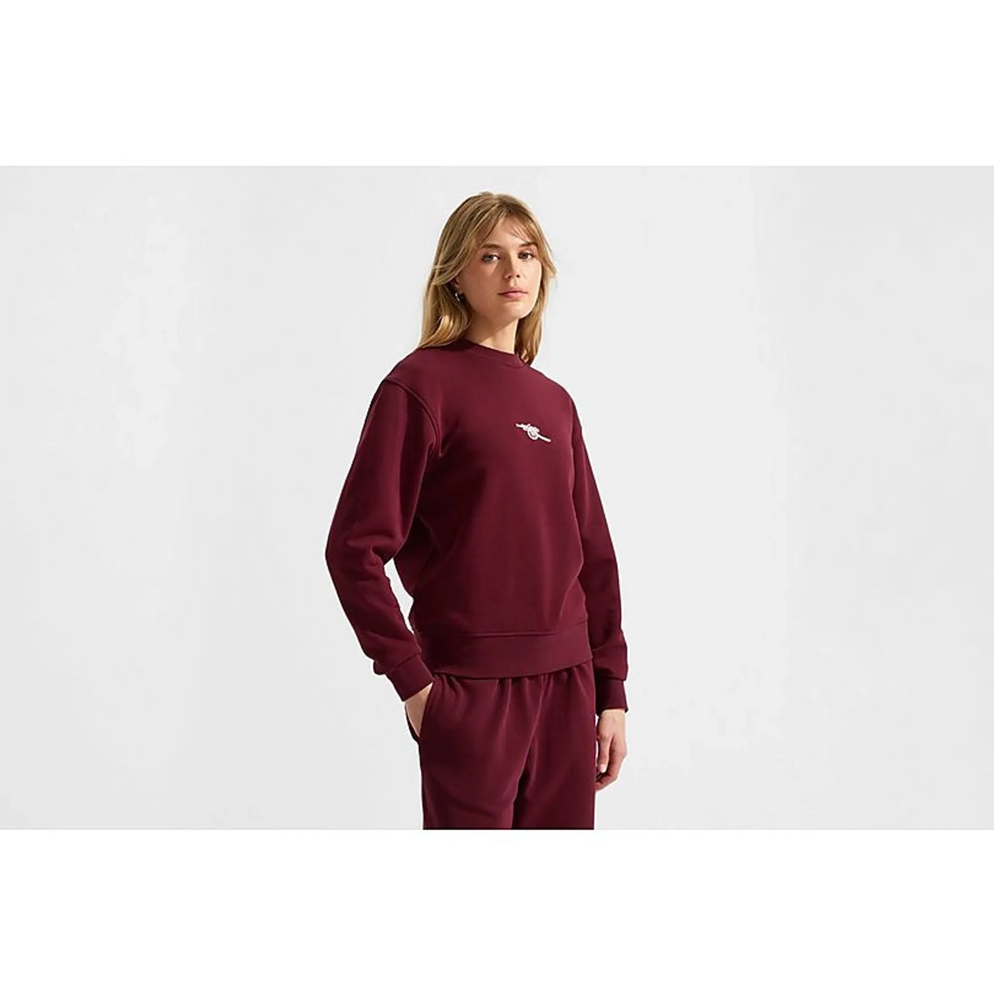 Arsenal Womens Essentials Burgundy Sweatshirt, Red