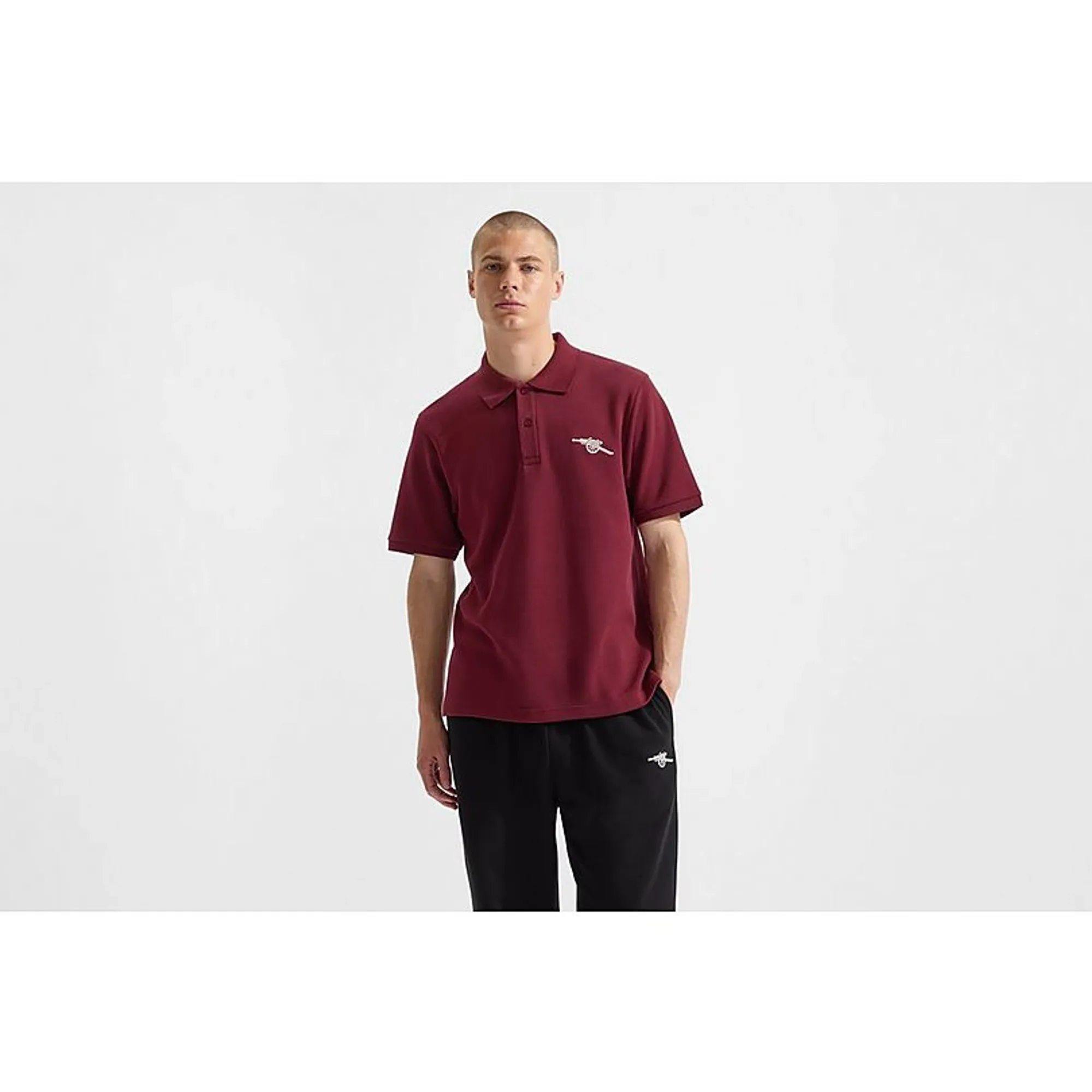 Arsenal Essentials Burgundy Polo Shirt, Red