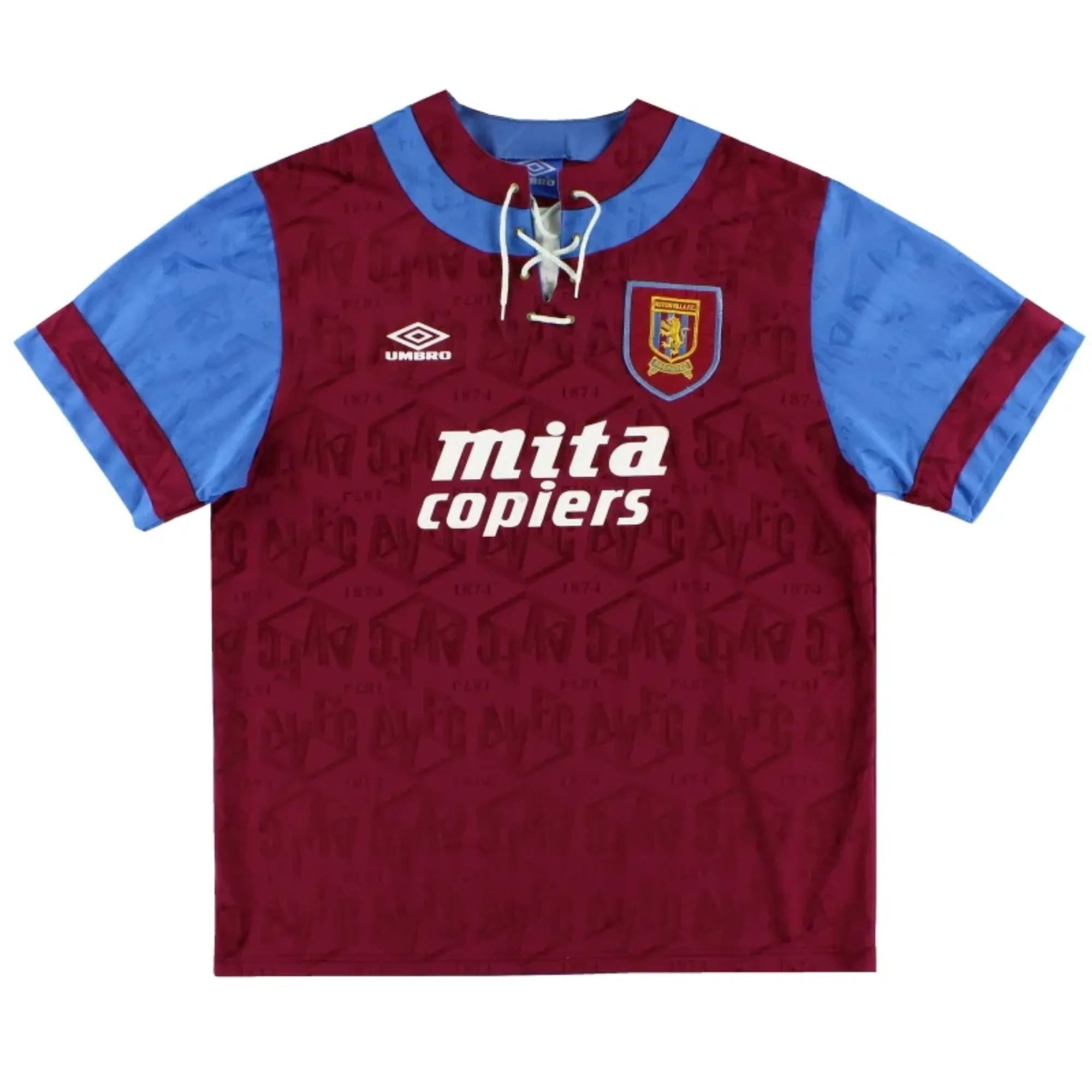 1992-93 Aston Villa Umbro Home Shirt *Mint* M - Aston Villa / Mint 
