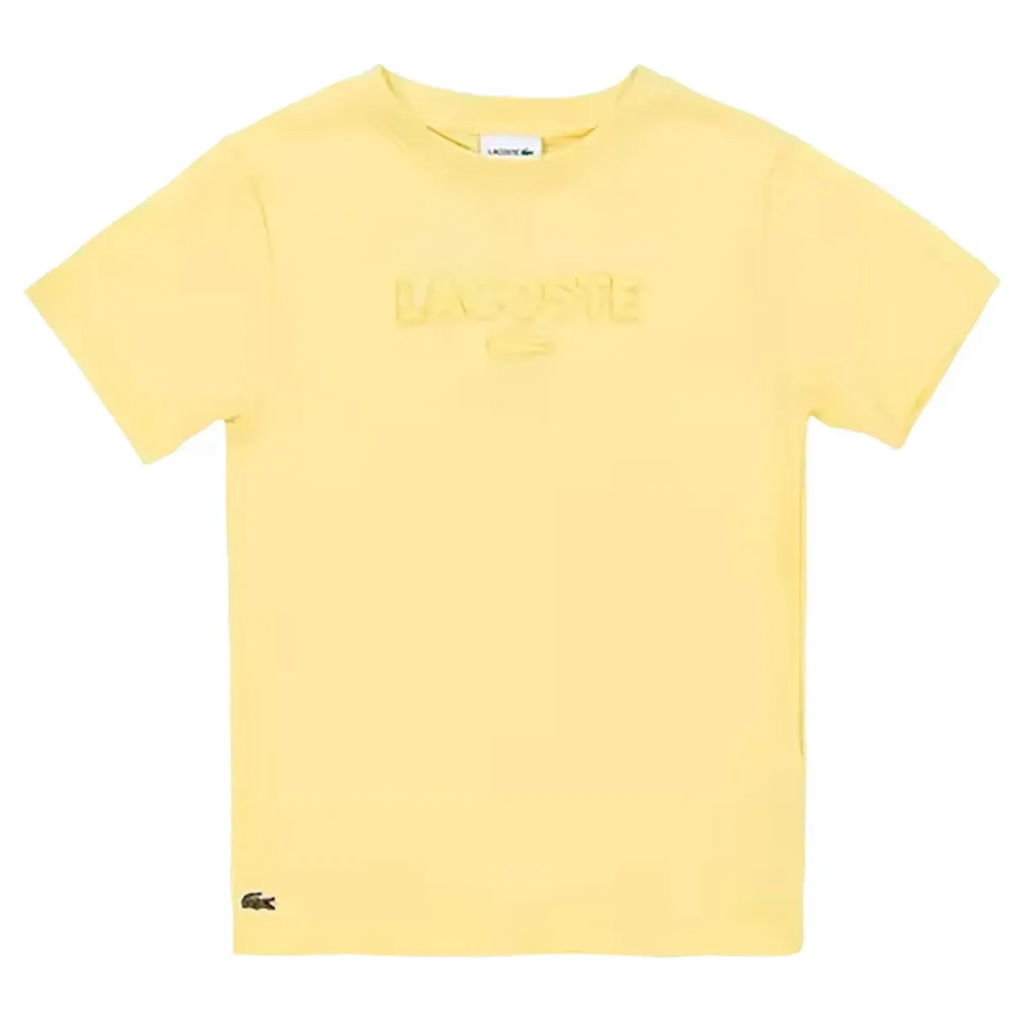 Textured Lacoste Cotton T-shirt - Pastel Yellow