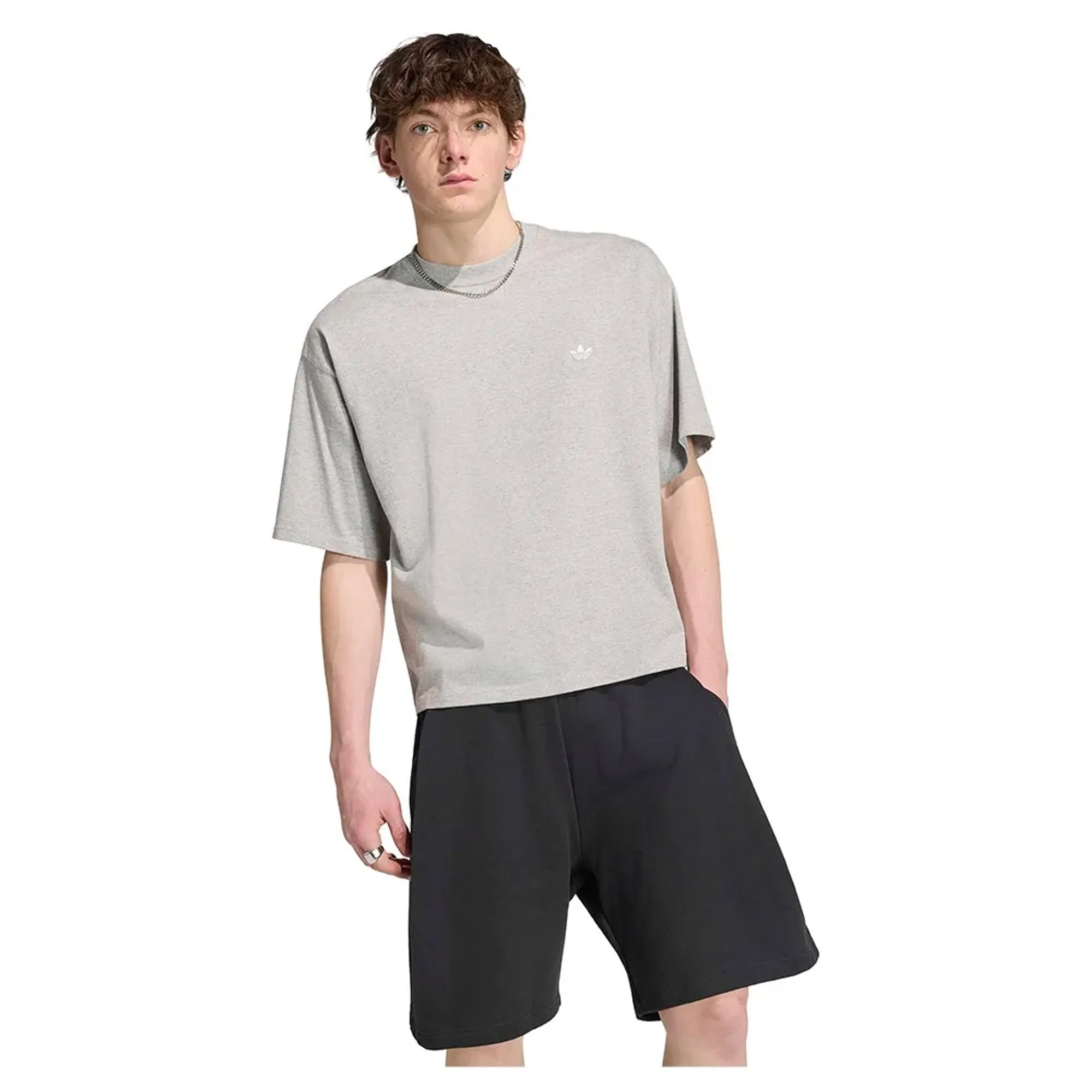 T-Shirt Adidas Trefoil Essentials Oversized T-Shirt Medium Grey Heather L