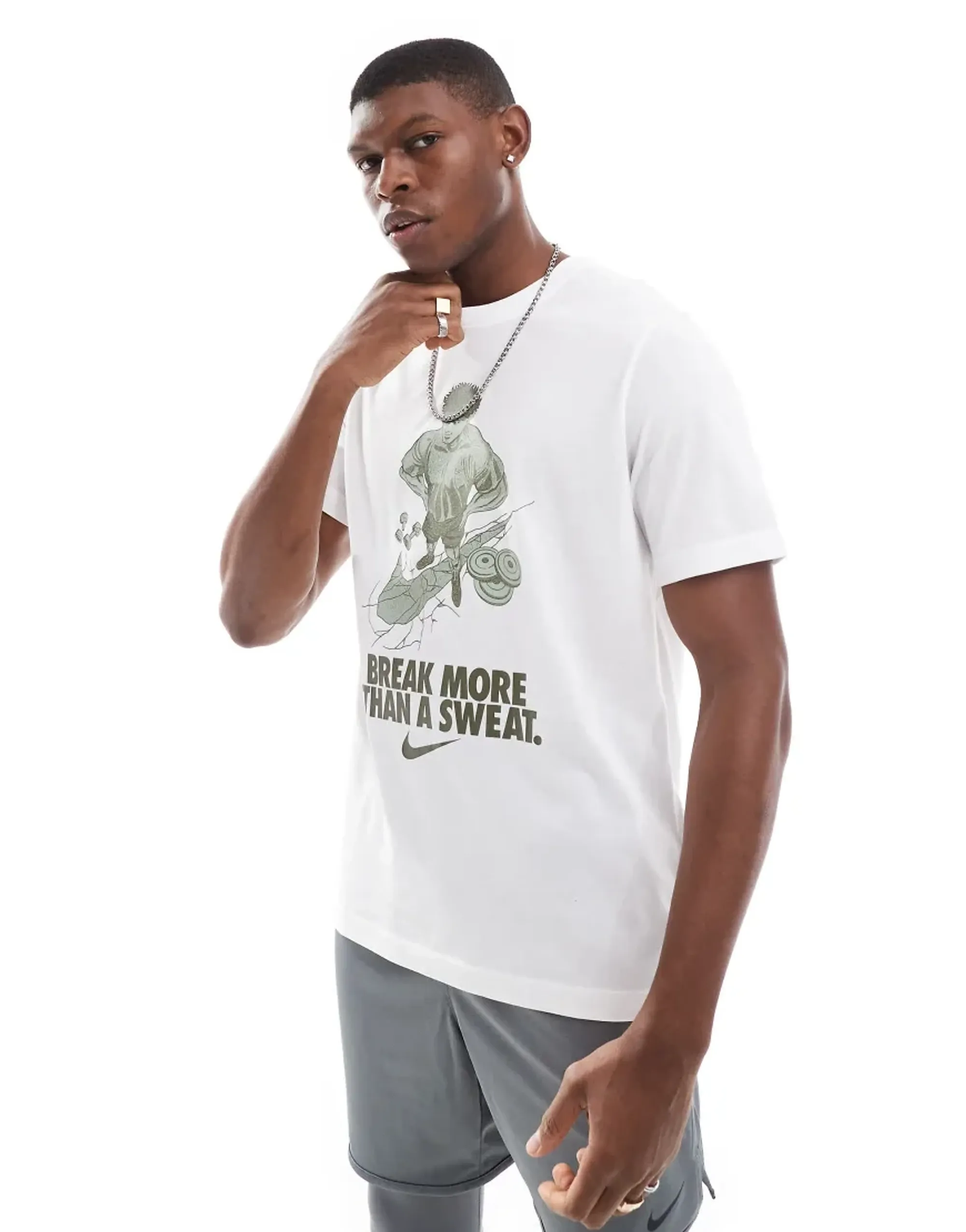 Nike Training Dri-Fit Slogan Short Sleeve T-Shirt In White
