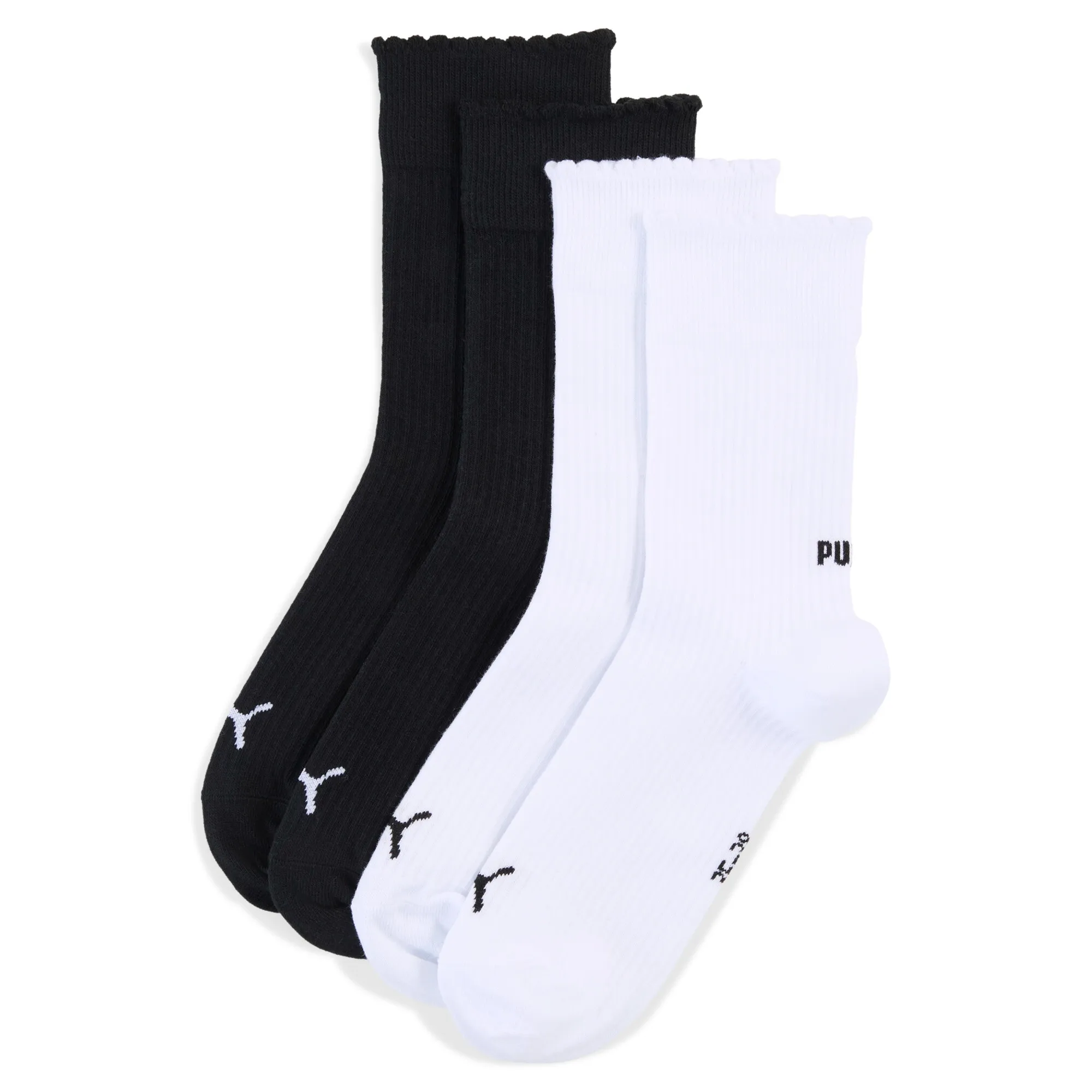 PUMA Women's Classic Socks (2-Pack) in White | Size 2.5-5