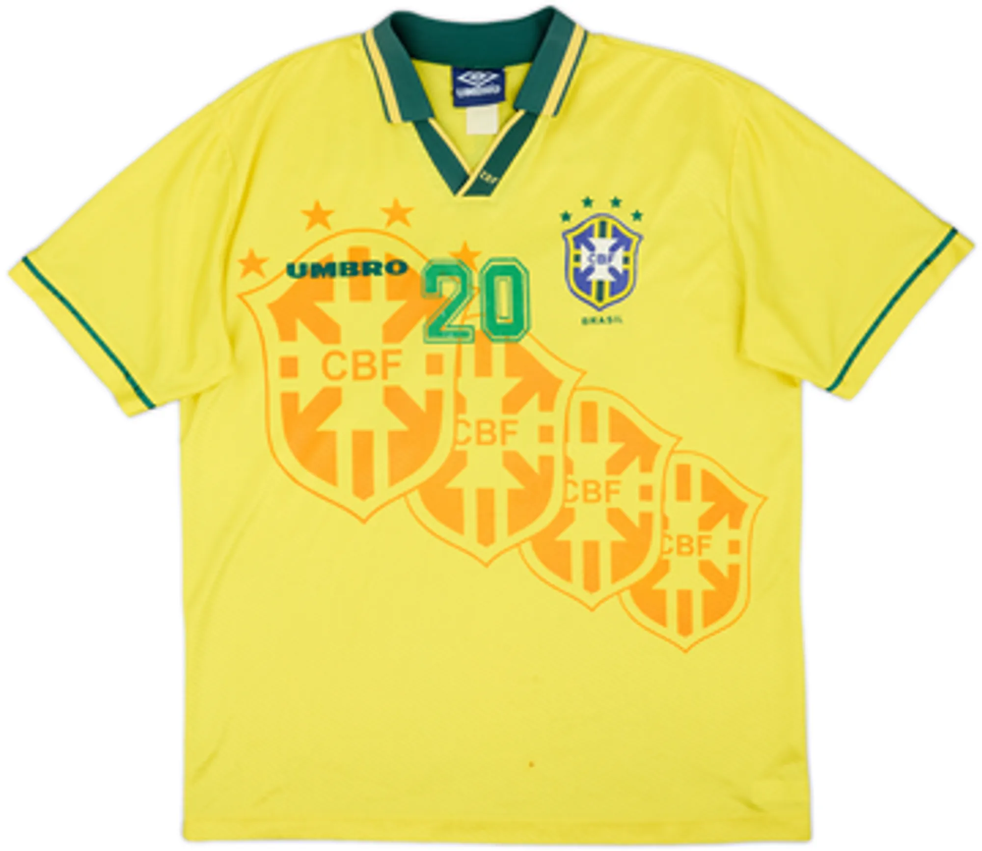 1994 Brazil Home Shirt Denilson #20 - 7/10 - (XL)