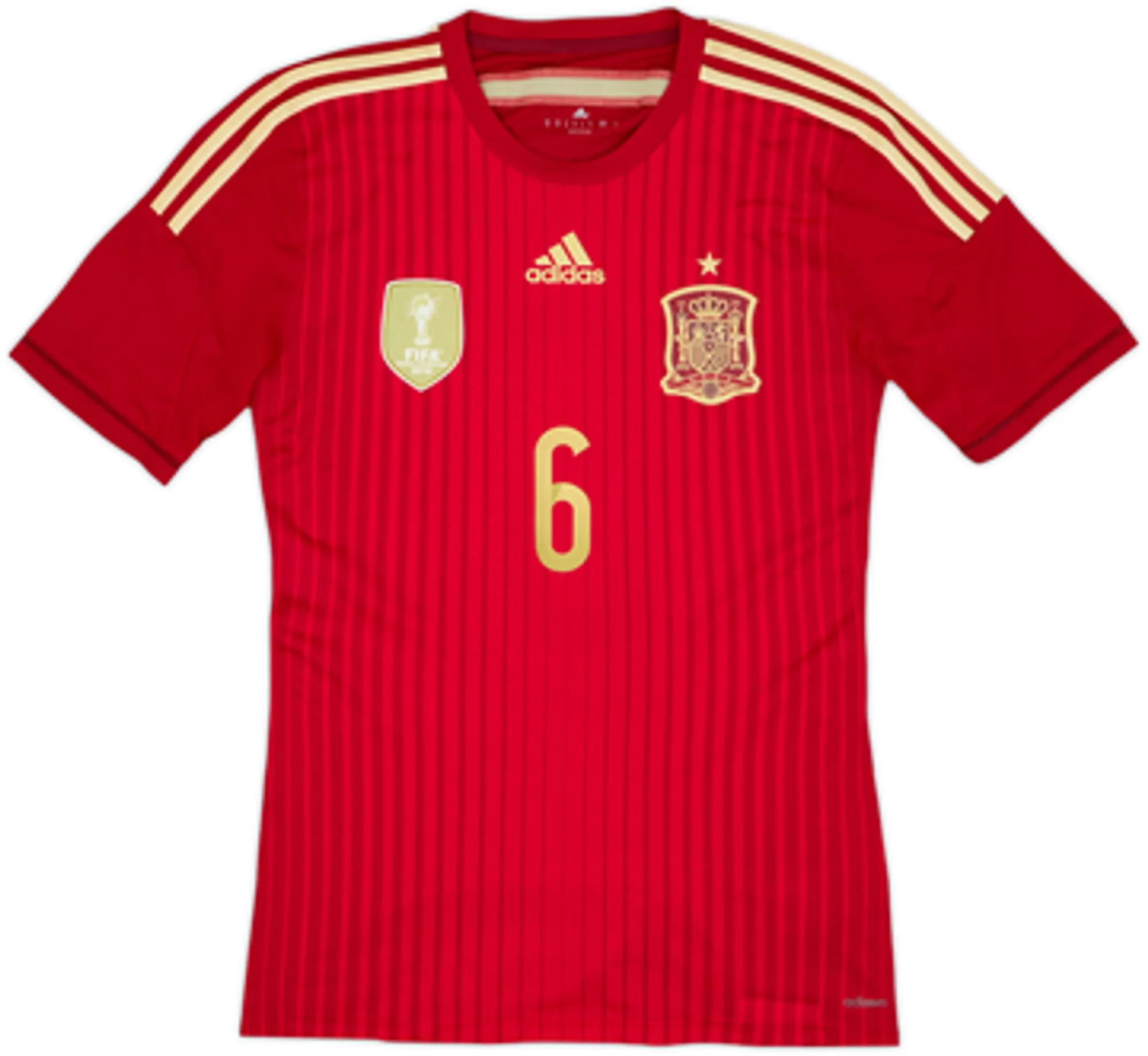 2013-15 Spain Authentic Home Shirt A.Iniesta #6 - 10/10 - (M)