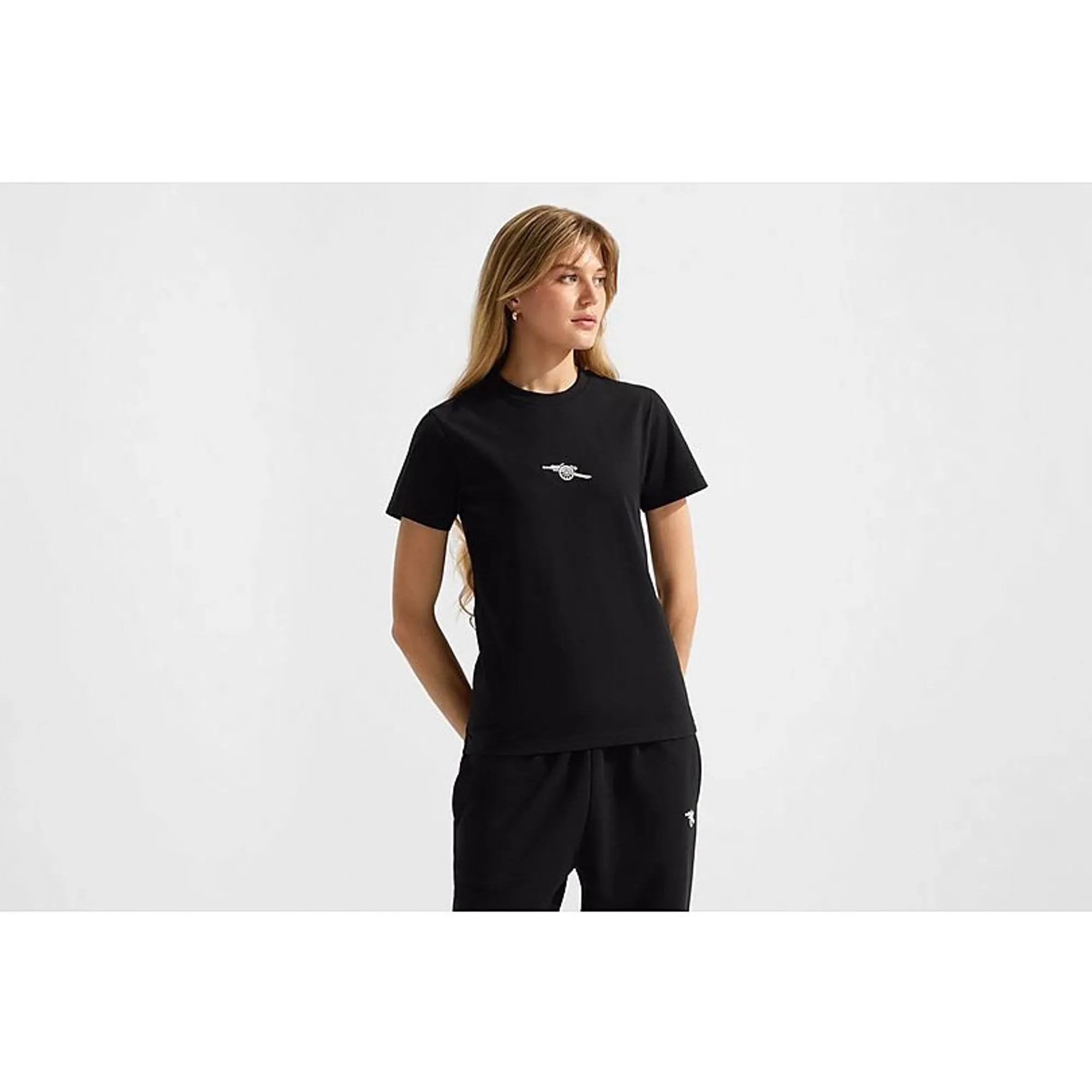 Arsenal Womens Essentials Black T-Shirt, Black