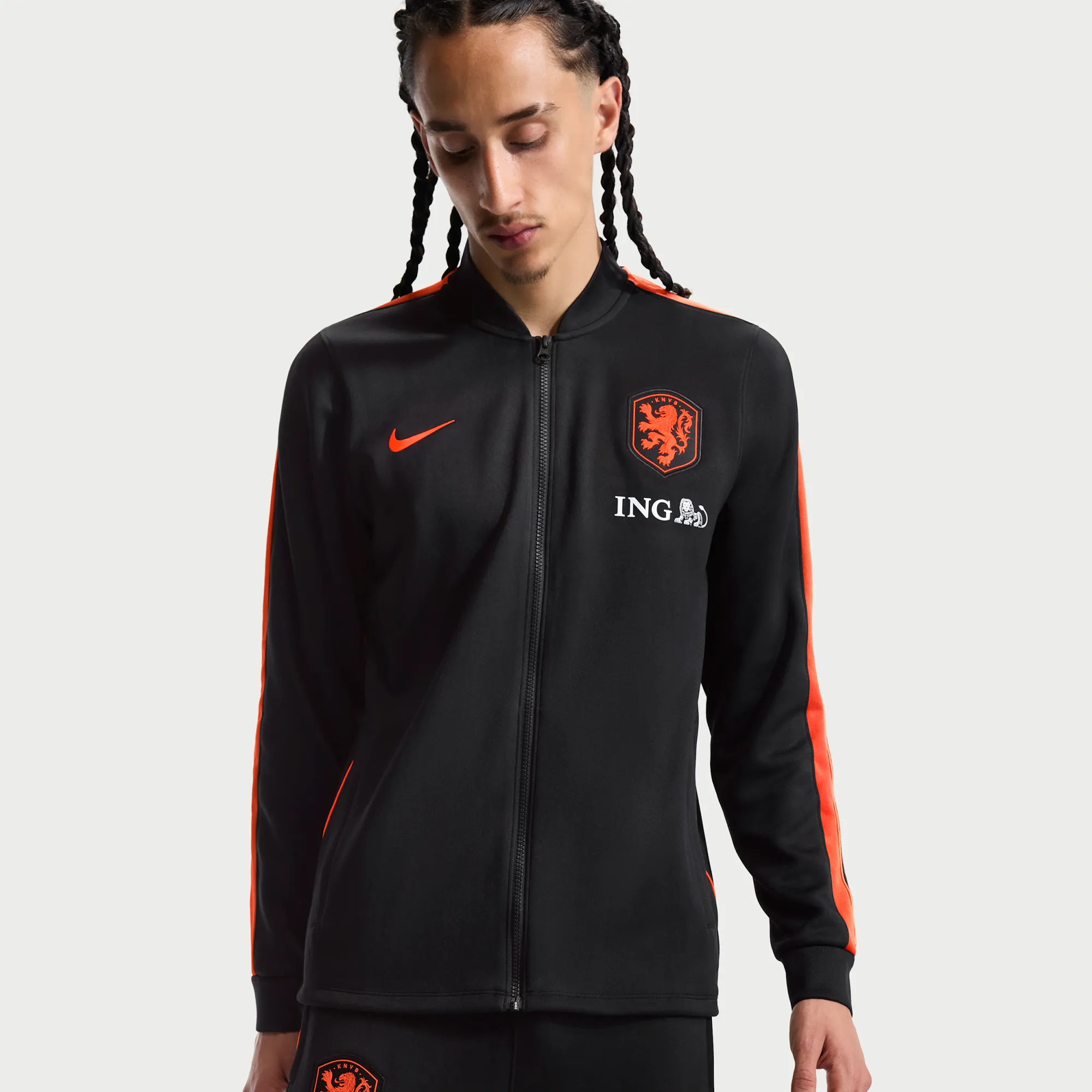 Netherlands Strike Men's Nike Dri-FIT Football Knit Tracksuit - Black