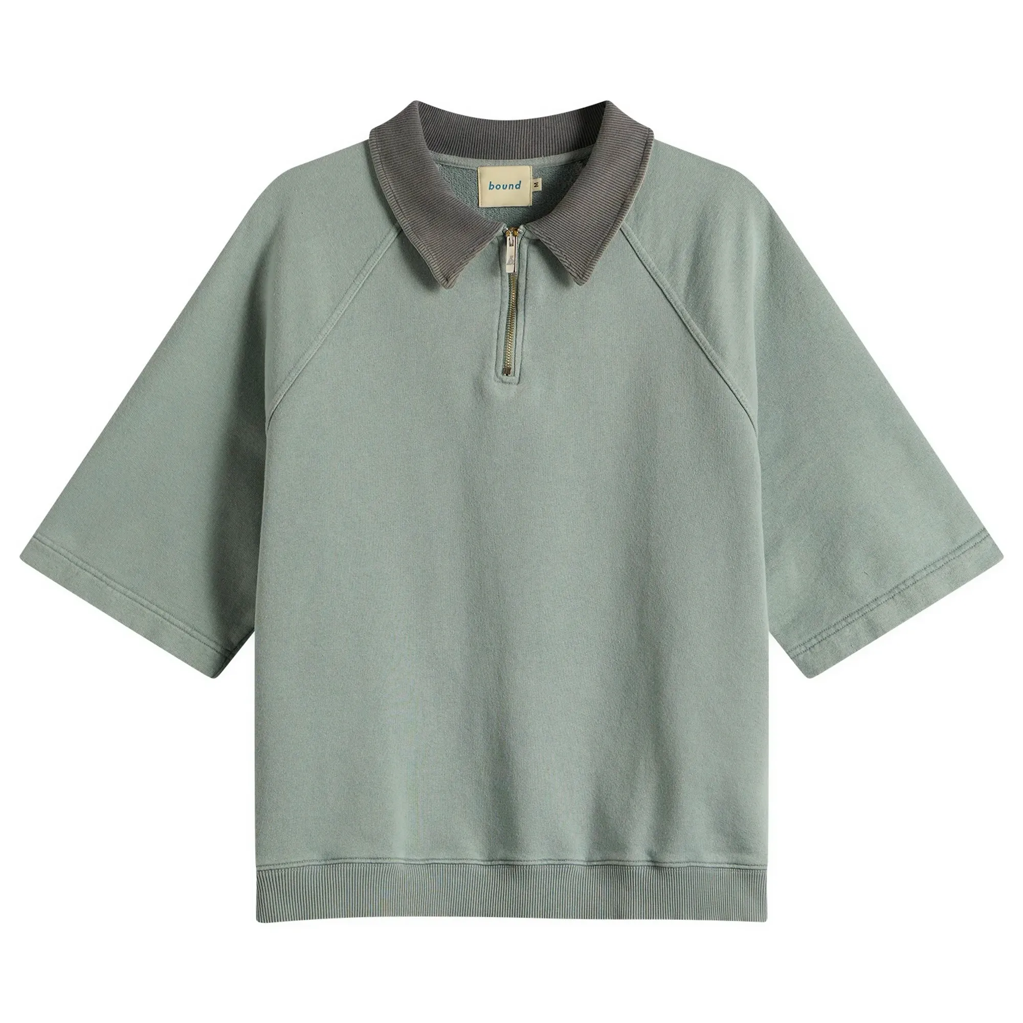 Bound Men's Snow Wash Jersey Half Zip Polo Light Blue