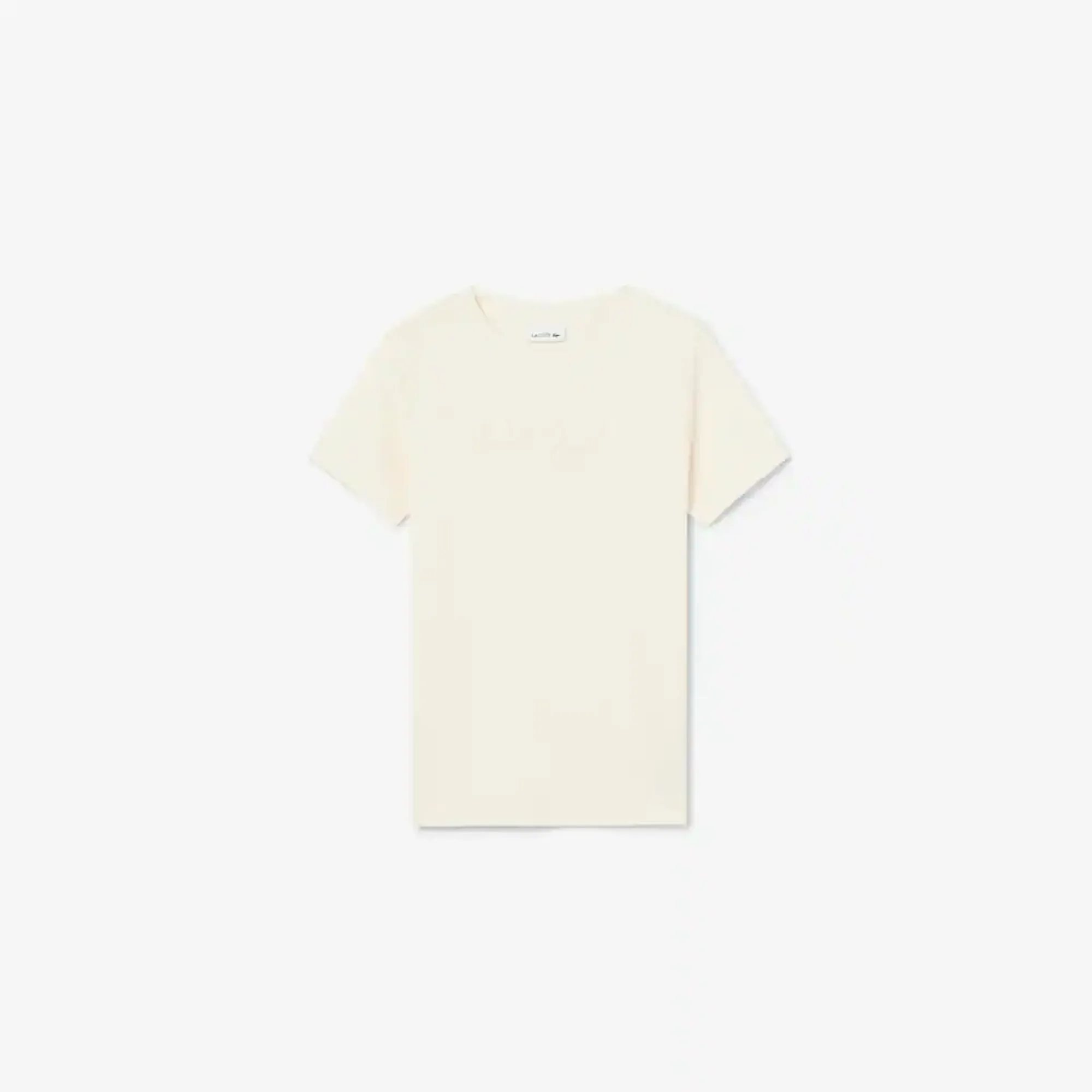 Textured Lacoste Cotton T-shirt - Ecru White