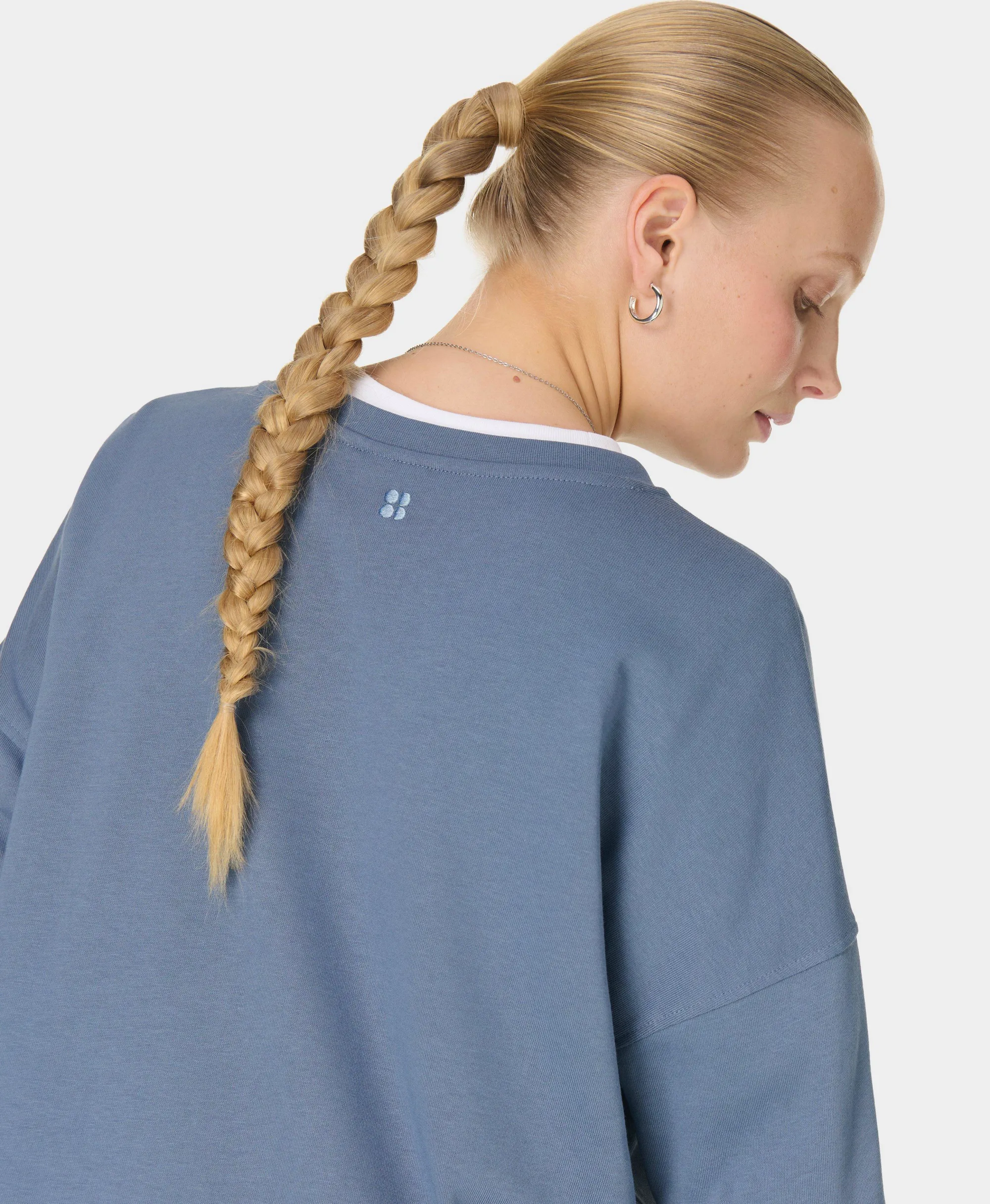 Sweaty Betty After Class Longline Sweatshirt, Blue, Women's XS
