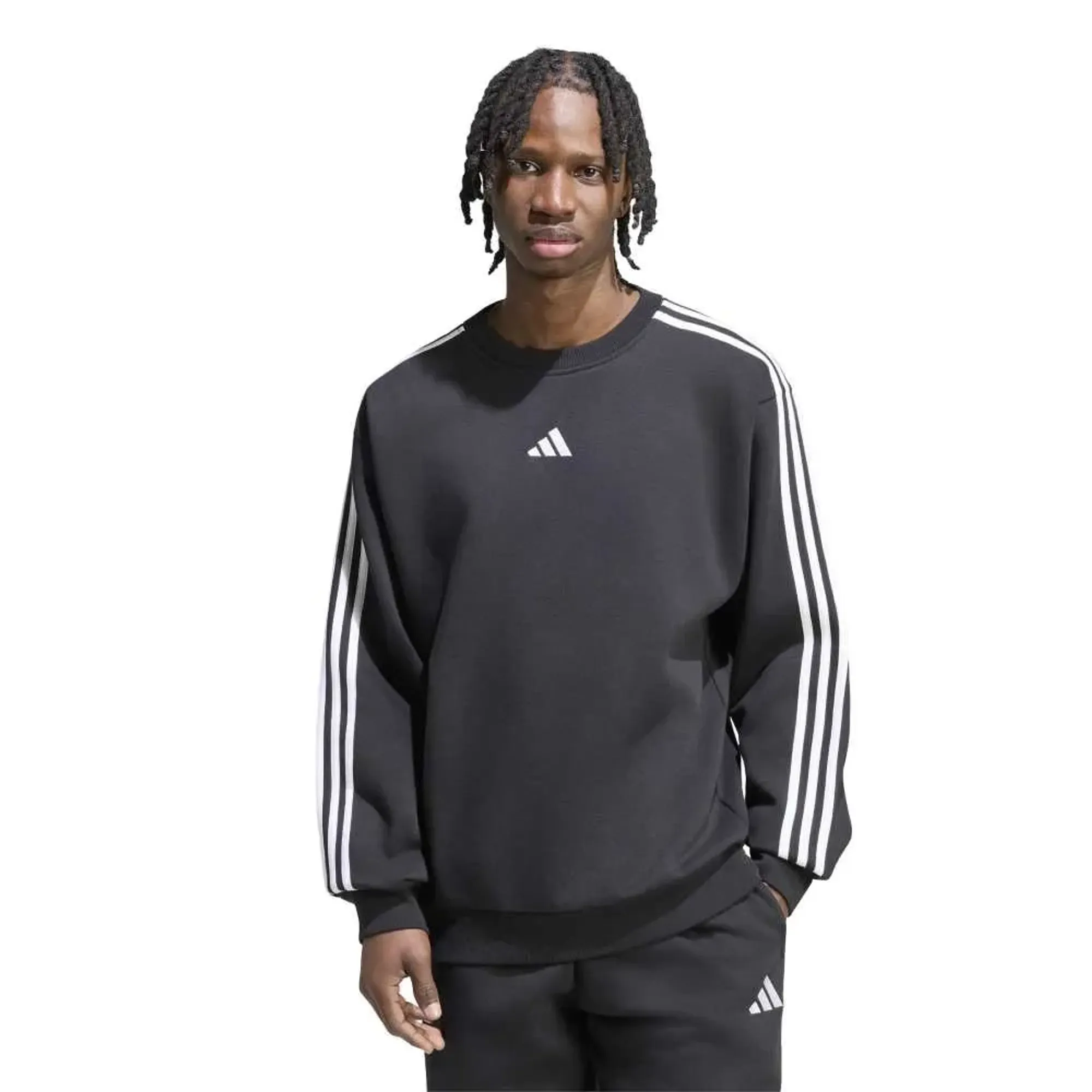 Adidas Essentials 3 Stripes Fleece Sweatshirt