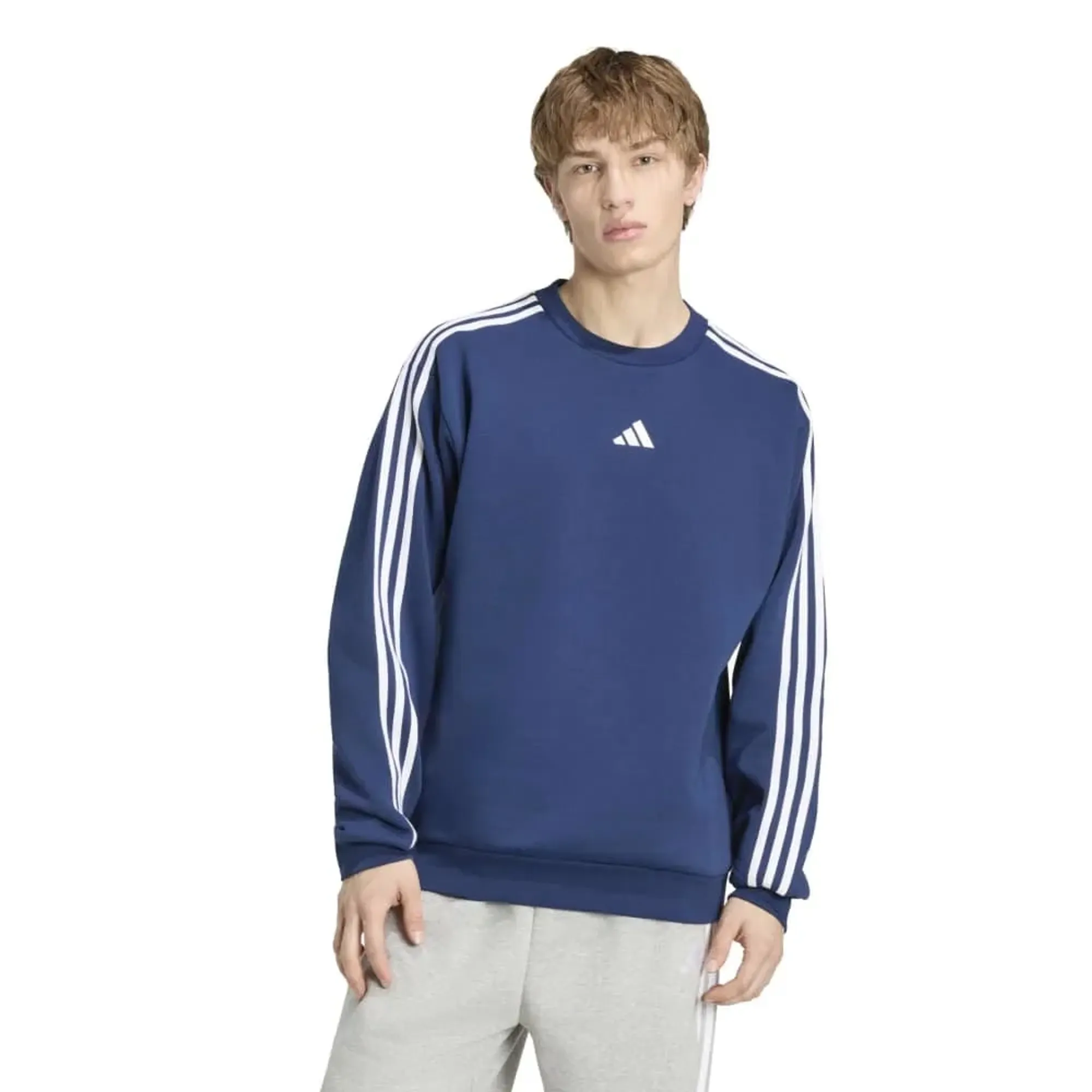 Adidas Essentials 3 Stripes Fleece Sweatshirt