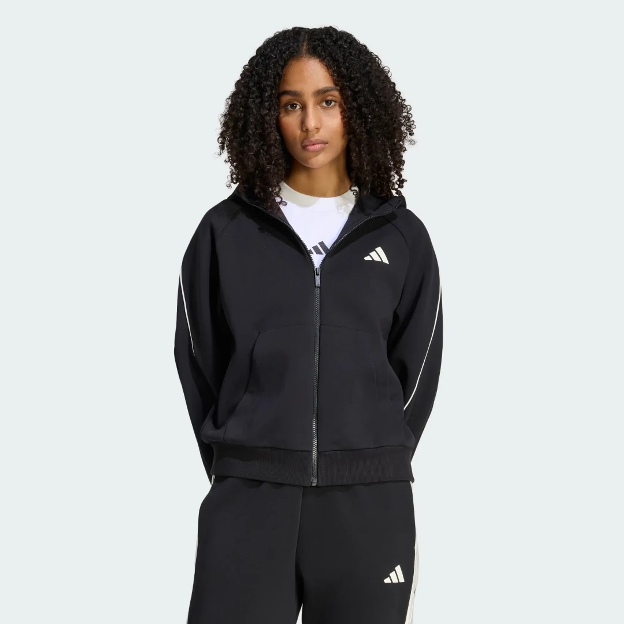 adidas STADIUM SMALL LOGO FULL ZIP HOODIE