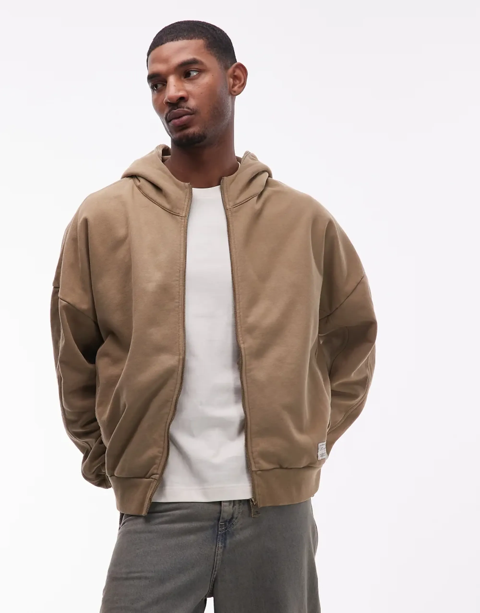 Champion Tuff Ones Zip Up Hoodie In Camel-Neutral