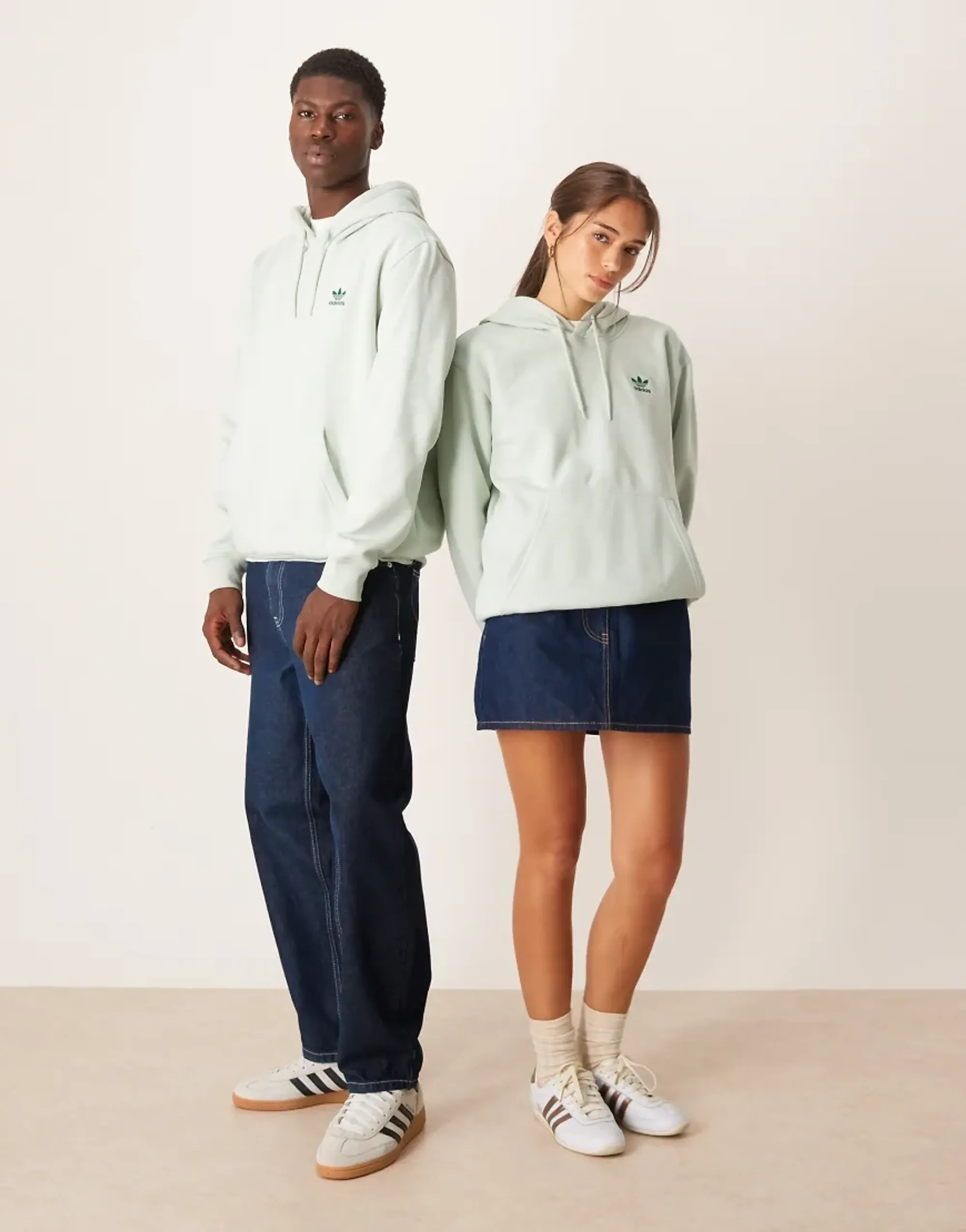 Adidas Originals Essential Oversized Hoodie In Sage Green