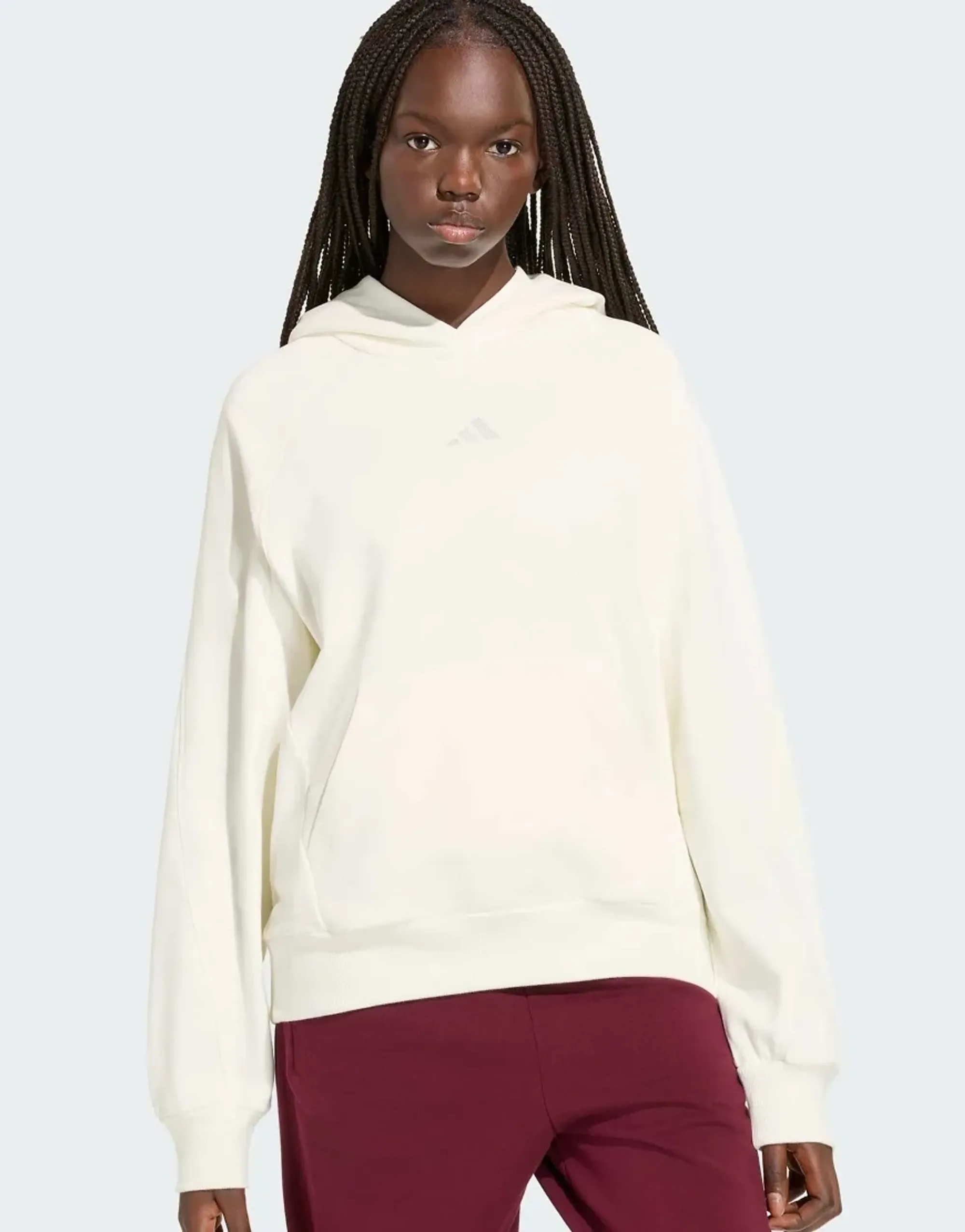 Adidas Performance Adidas Kit Small Logo Hoodie In Off White