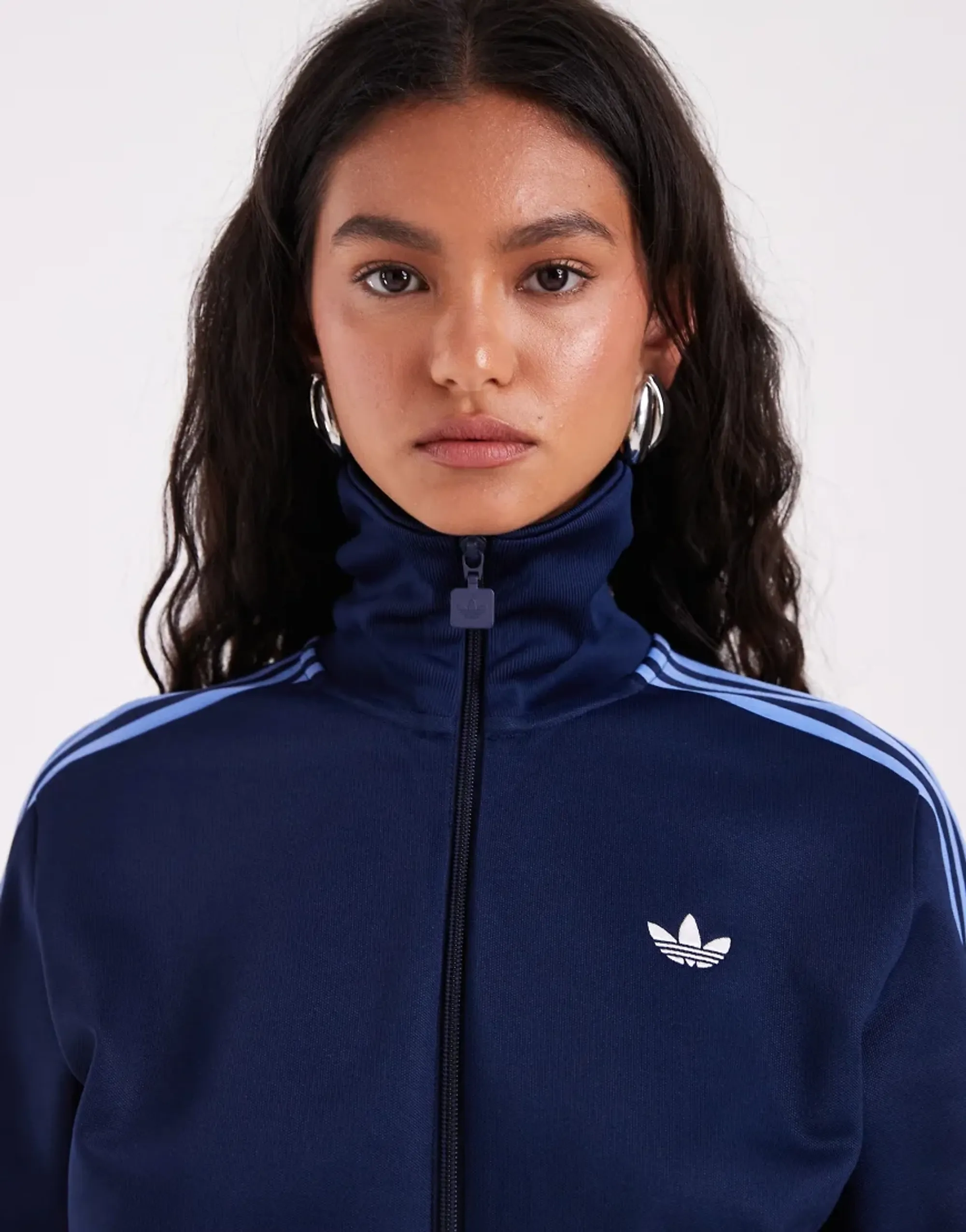 Adidas Originals Classic Track Top In Navy And Blue