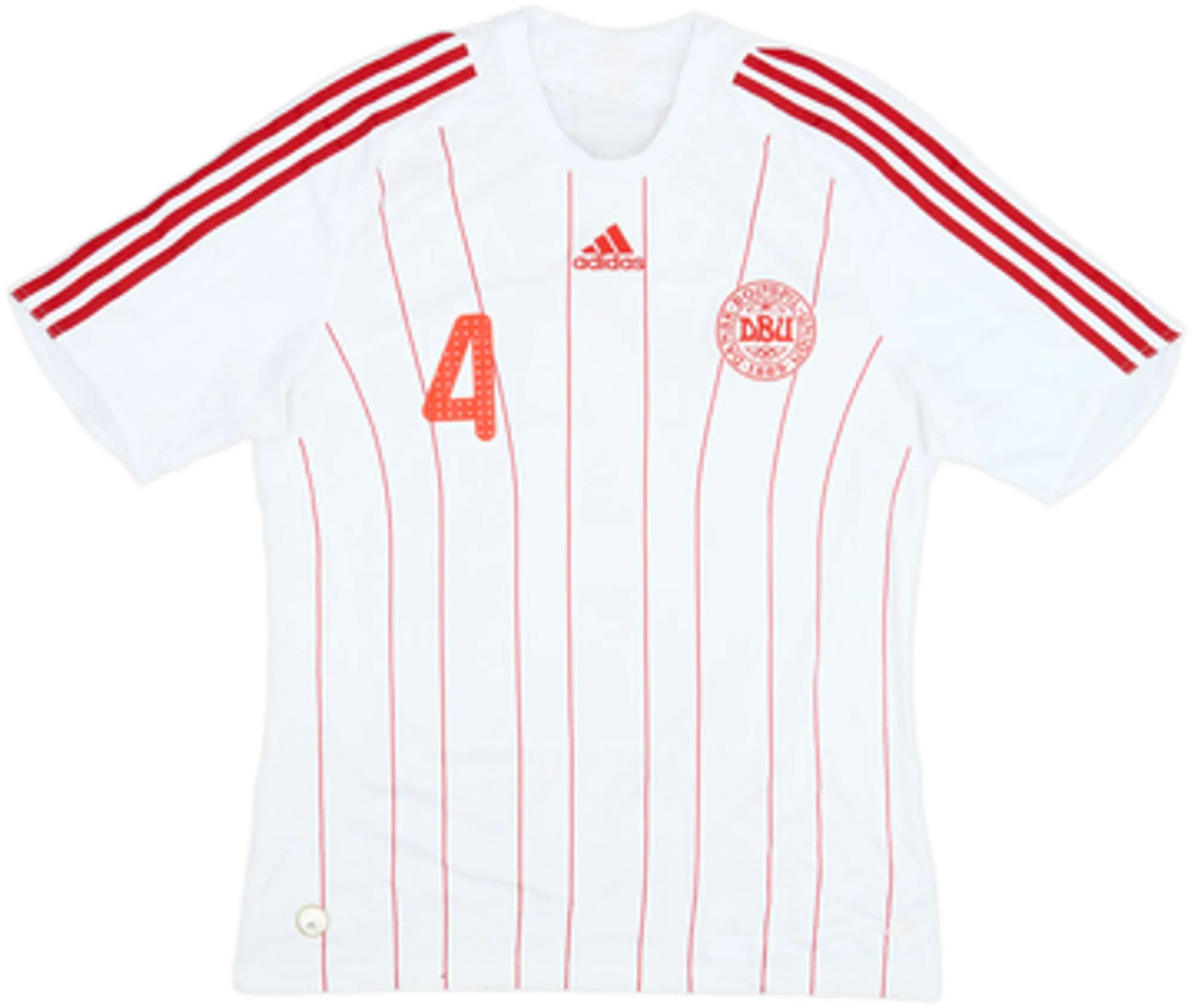 2008-10 Denmark Away Shirt Agger #4 - 8/10 - (L)