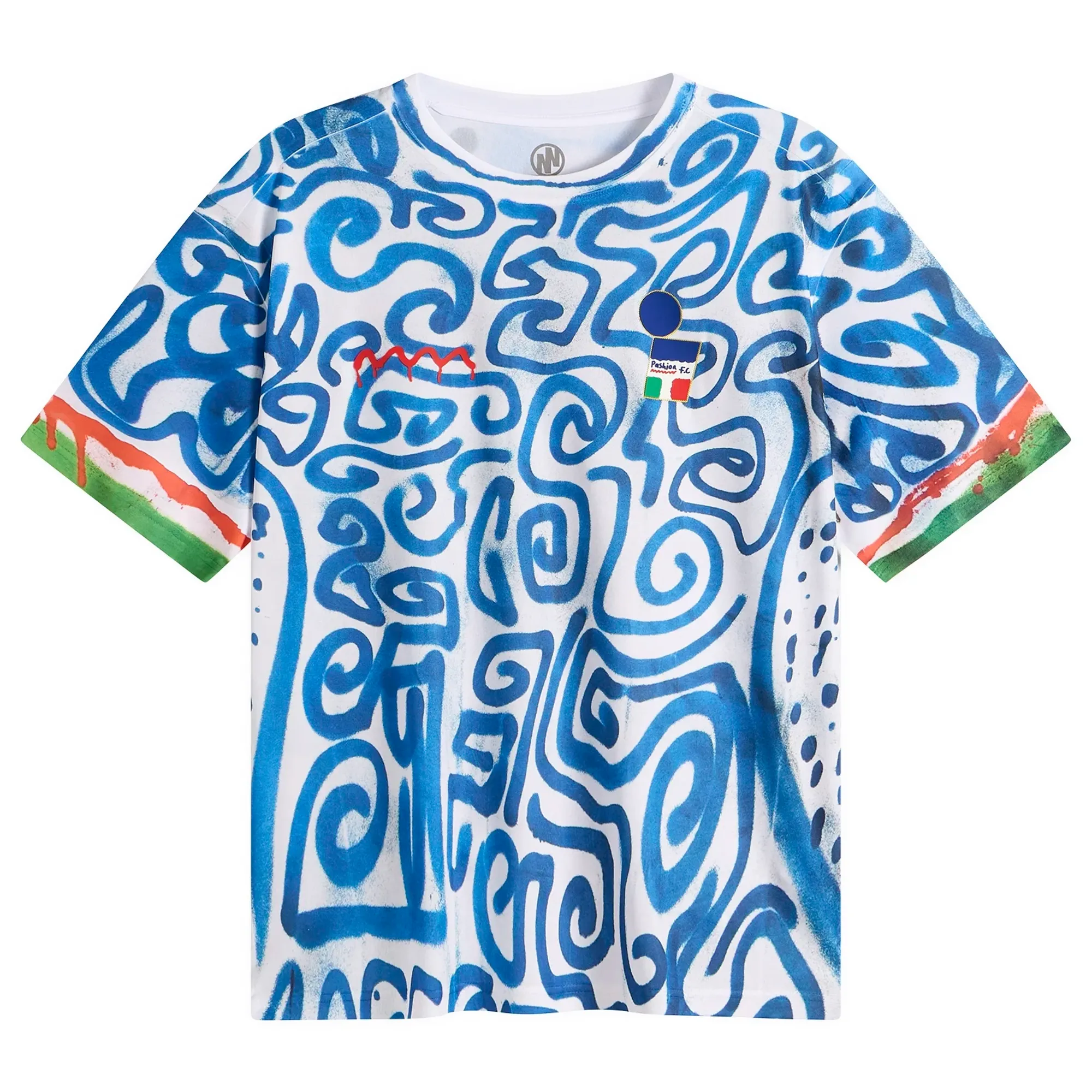 Navinder Nangla Men's Italy Football Jersey Blue/White
