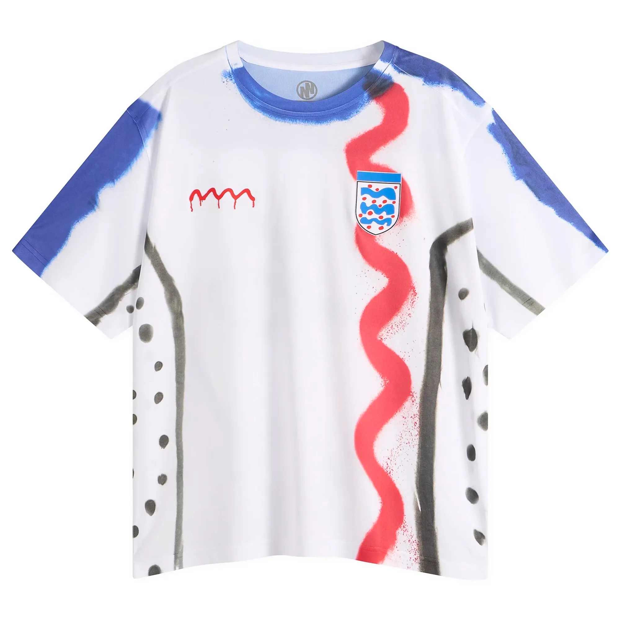 Navinder Nangla Men's Ingerlund Foootball Jersey White/Blue/Red