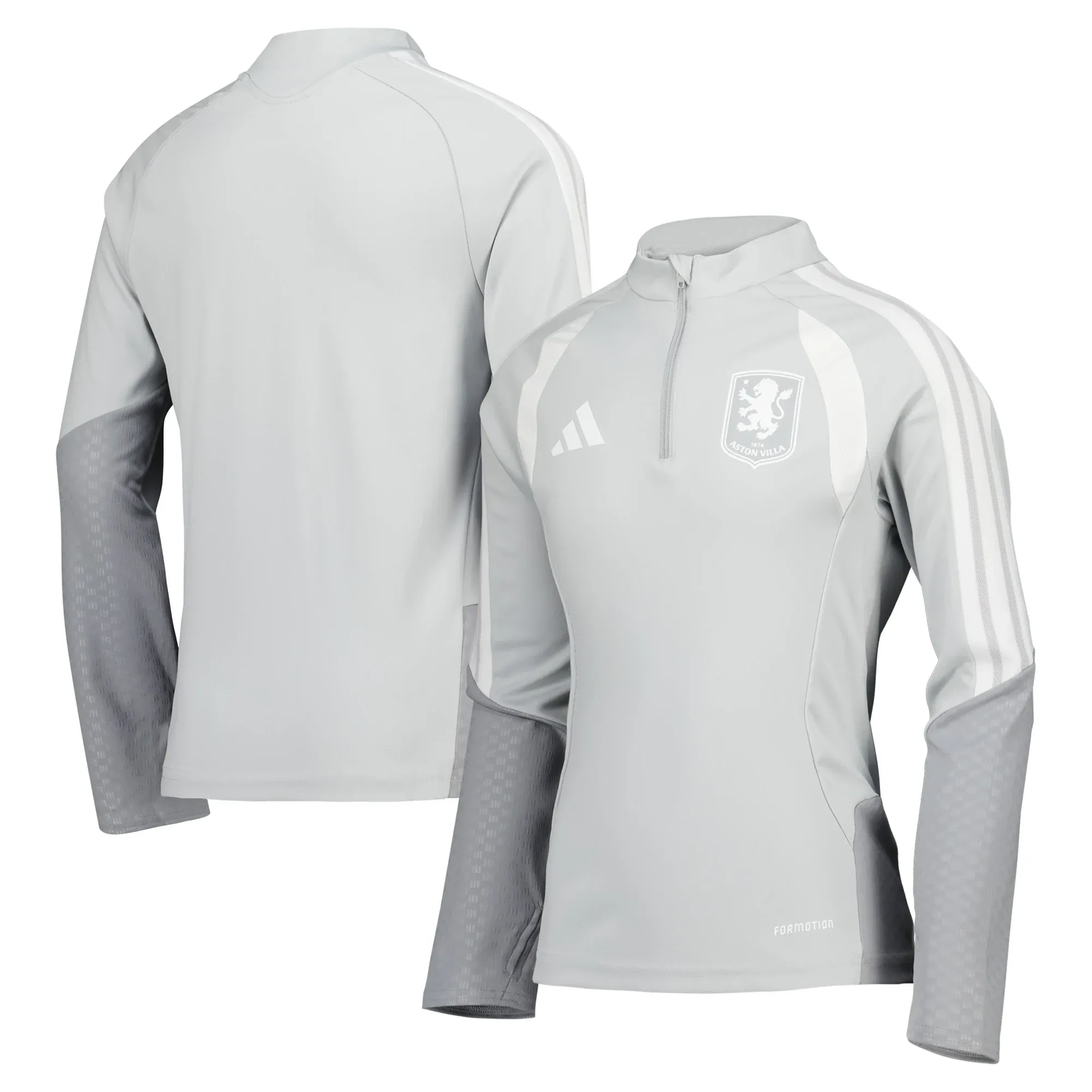 Aston Villa adidas Training Top - Light Grey - Kids
