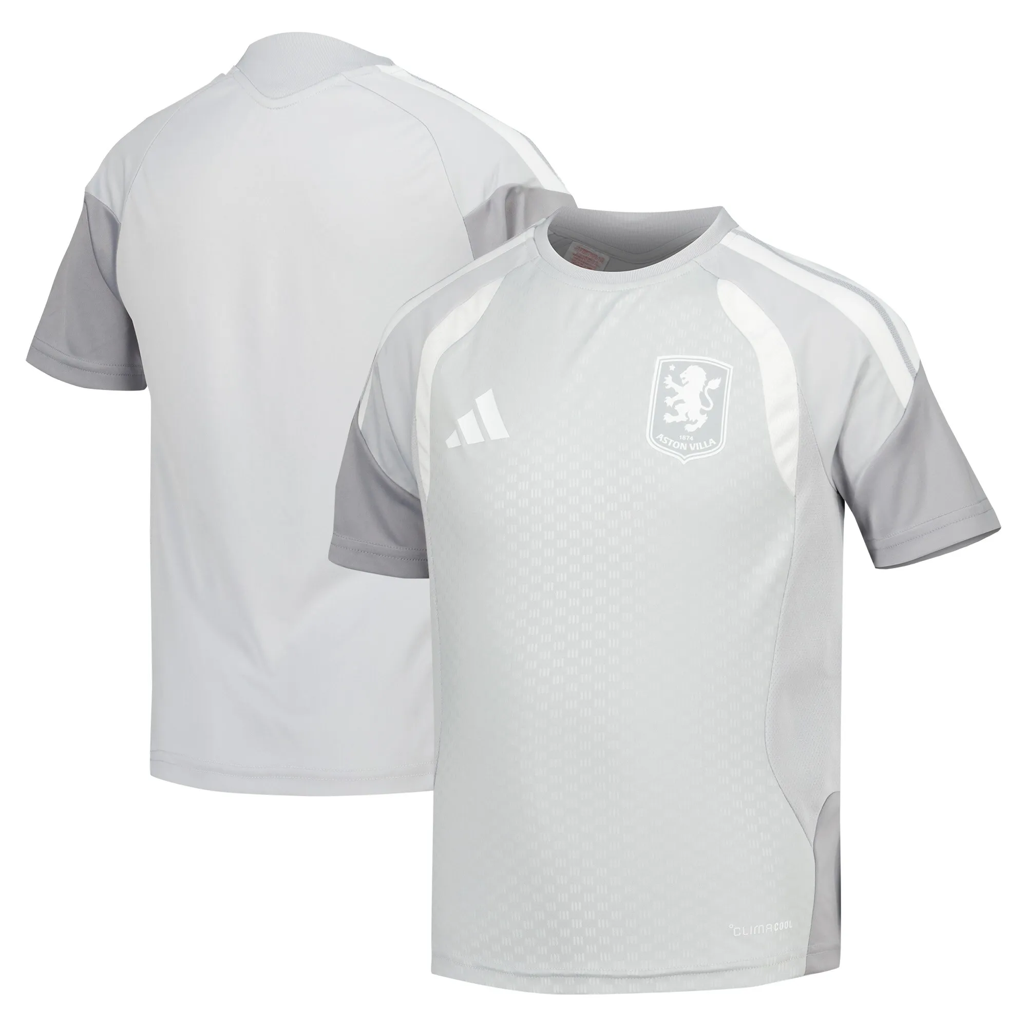 Aston Villa adidas Training Jersey - Light Grey - Kids