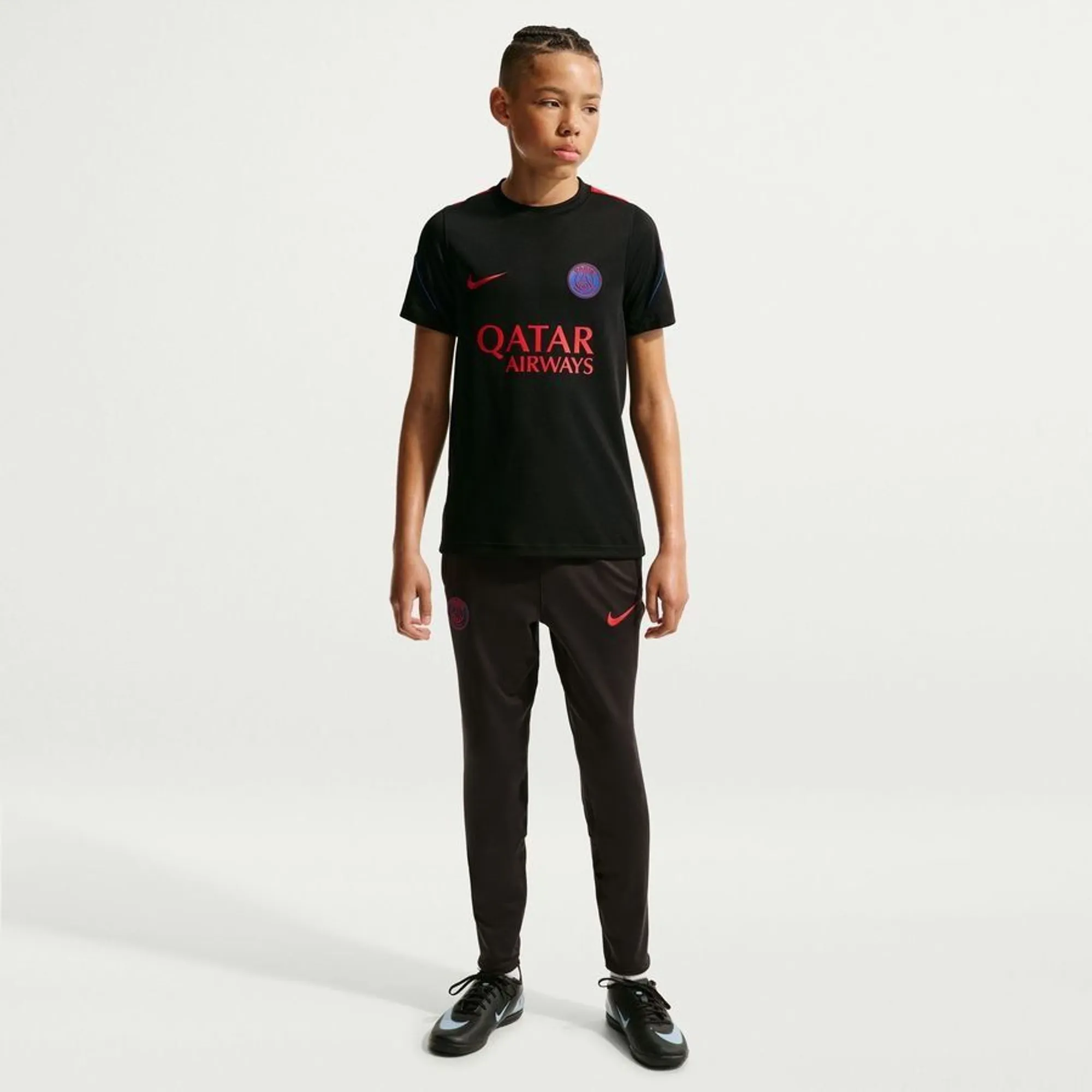 Paris Saint Germain Training T-Shirt Dri-Fit Strike - Black/Hyper Royal/Global Red Kids - ['Black']