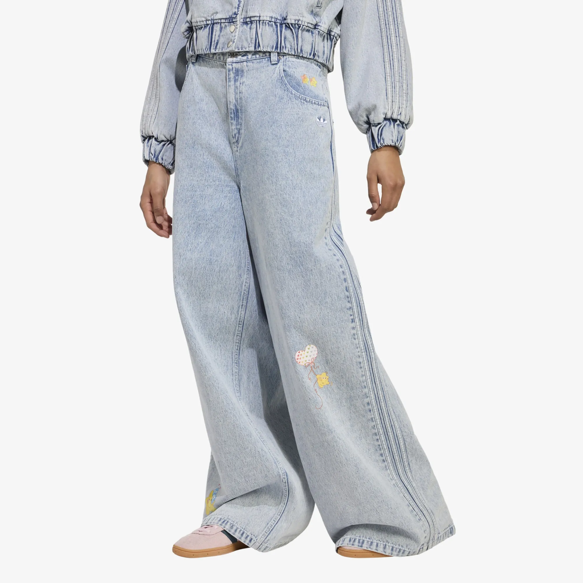 Pants Adidas X Care Bears Care Bear High Rise Wide Leg Denim Pant Clear Sky 28/32