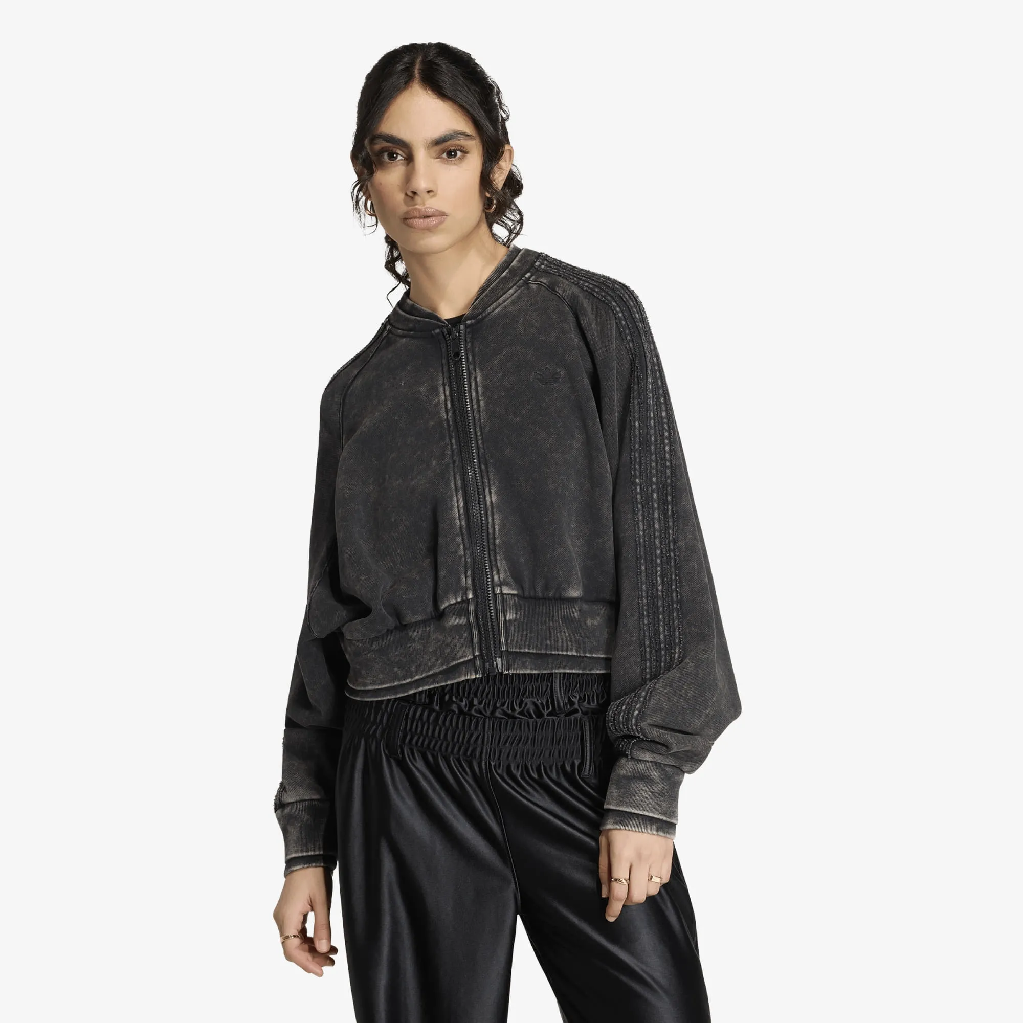 Sweatshirt Adidas Sst Double Layered Cropped Track Top Black S