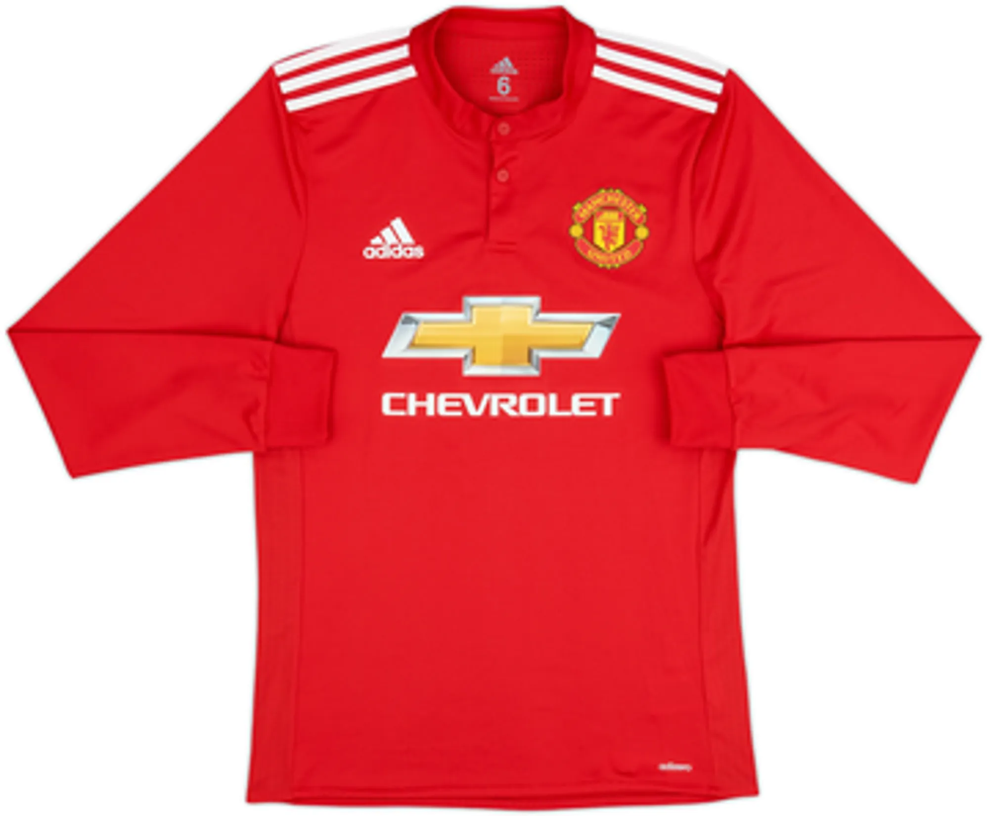 2017-18 Manchester United Player Issue Home L/S Shirt Pogba #6 - 10/10 - (M)