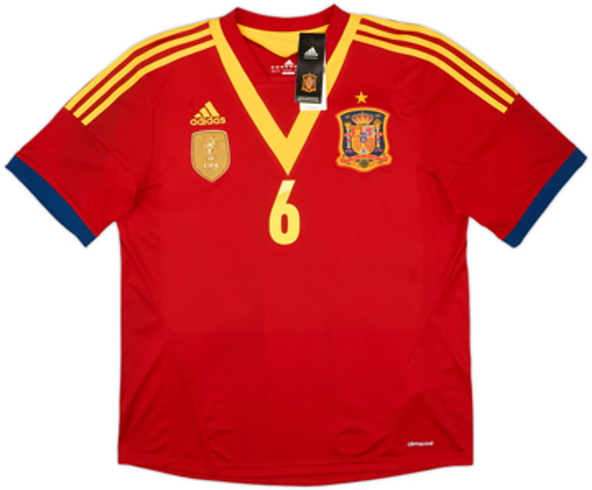 2013 Spain Confederation Cup Home Shirt A.Iniesta #6 (L)