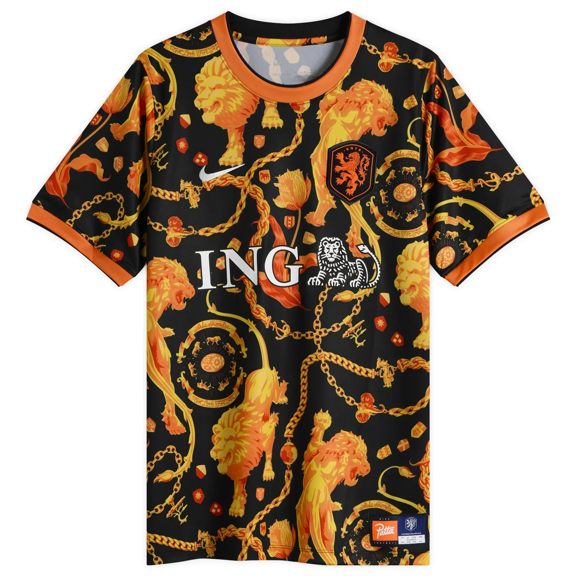 Nike Men's Patta Netherlands Pre Match Football Jersey Black/White