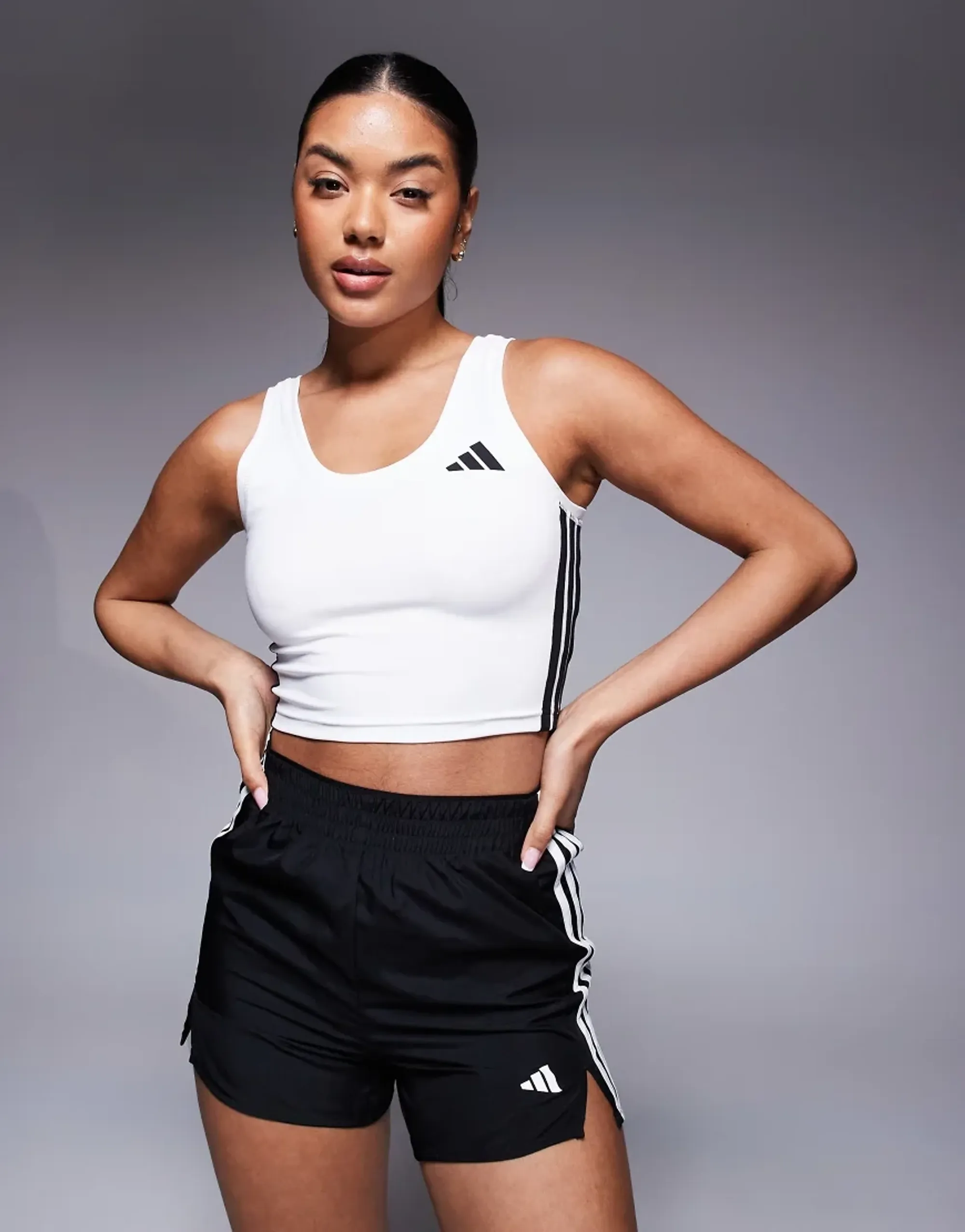 Adidas Train Essentials 3 Stripes Crop Sleeveless T-shirt