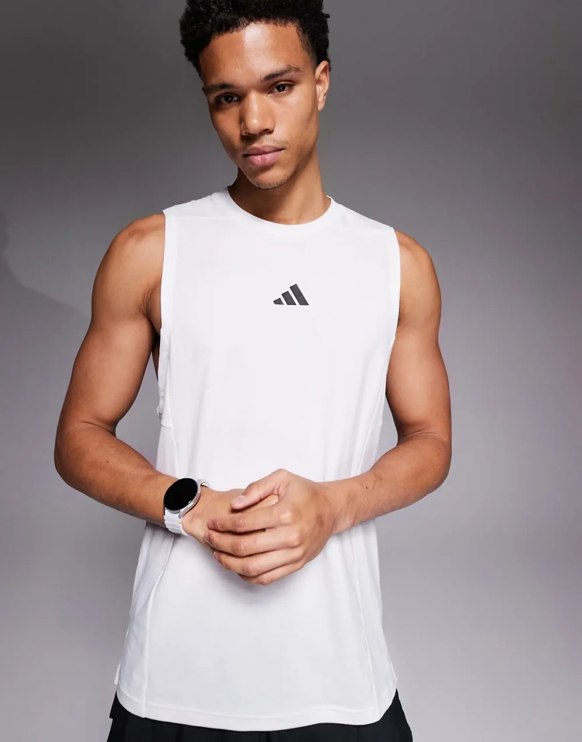 Adidas Performance Designed For Training Workout Tank Top In White