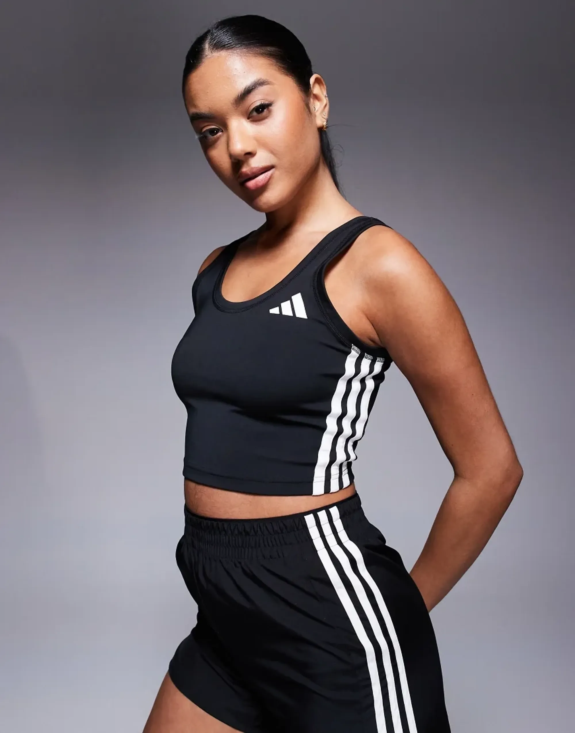 Adidas Train Essentials 3 Stripes Crop Sleeveless T-shirt