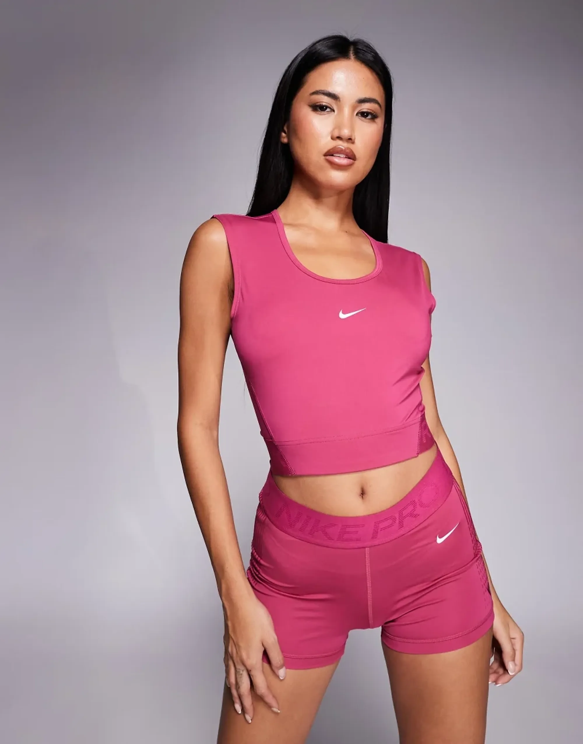 Nike Pro Training Dri-Fit Cropped Tank In Pink