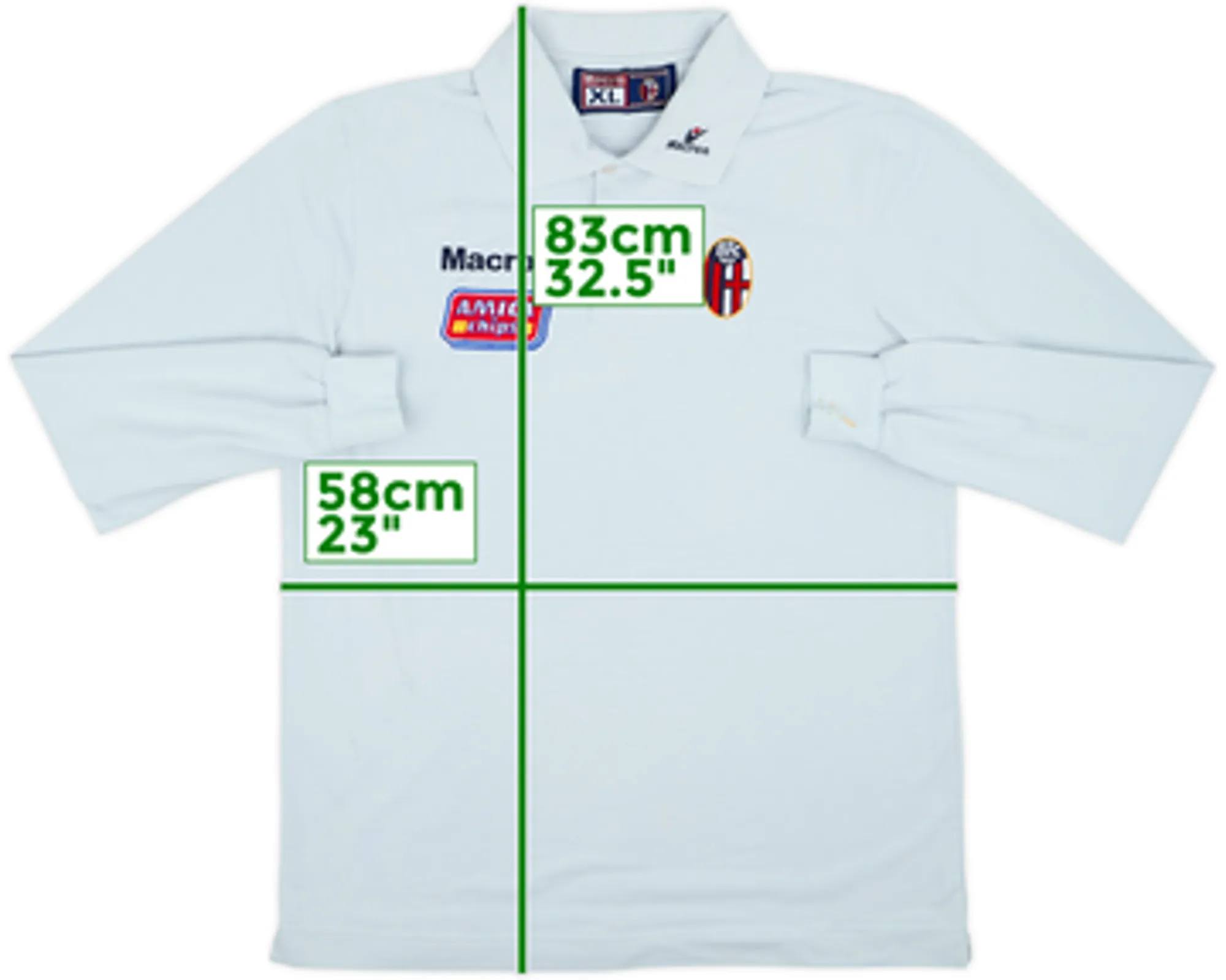 2001-02 Bologna Macron Polo L/S Shirt - 6/10 - (XL)