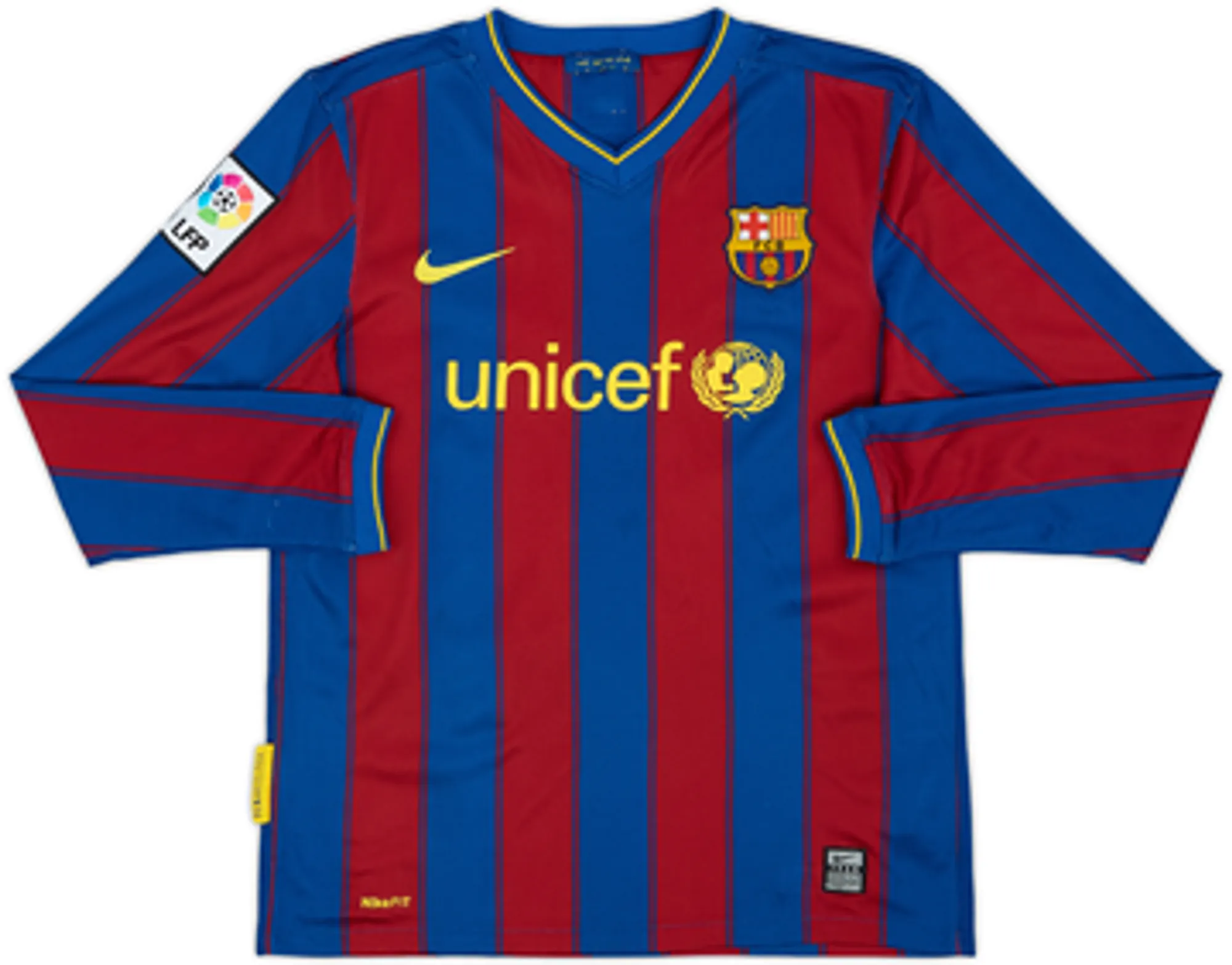 2009-10 Barcelona Home L/S Shirt Messi #10 - 8/10 - (L.Boys)