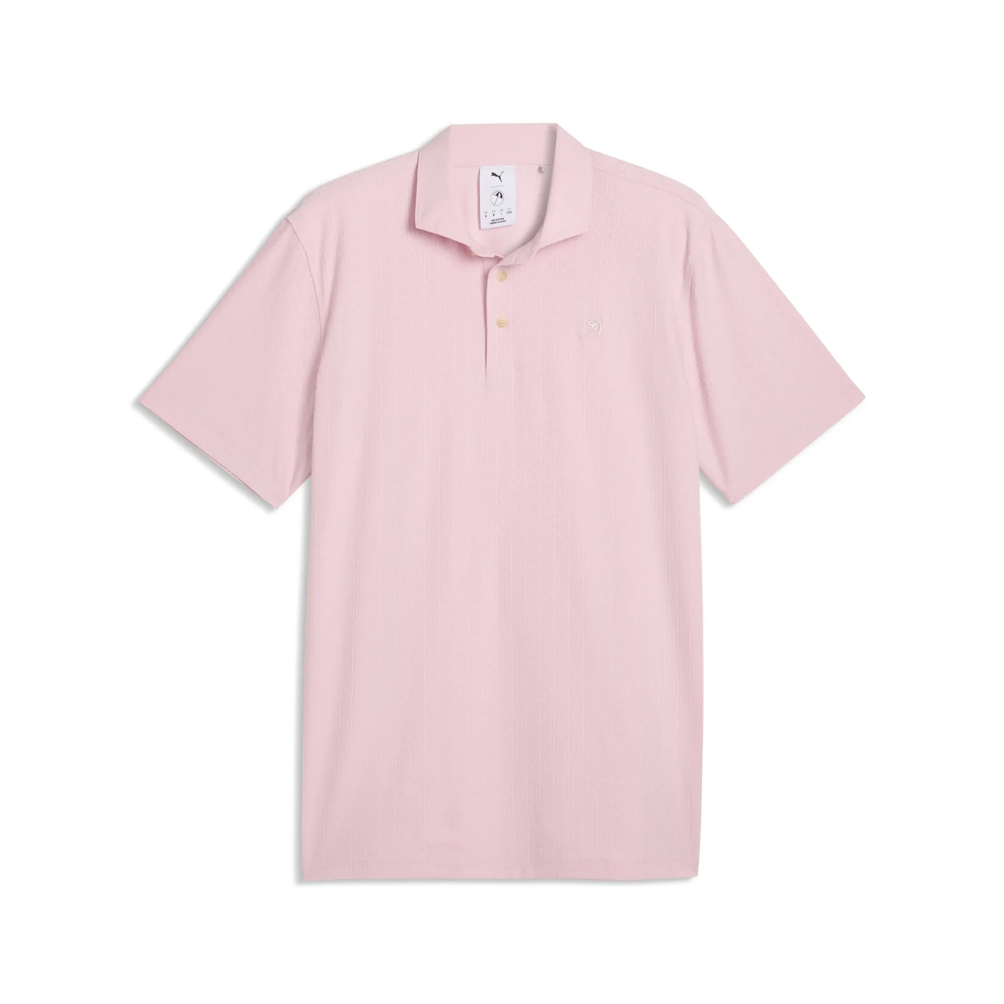 PUMA x ARNOLD PALMER Textured Polo Men in Pink | Size Large