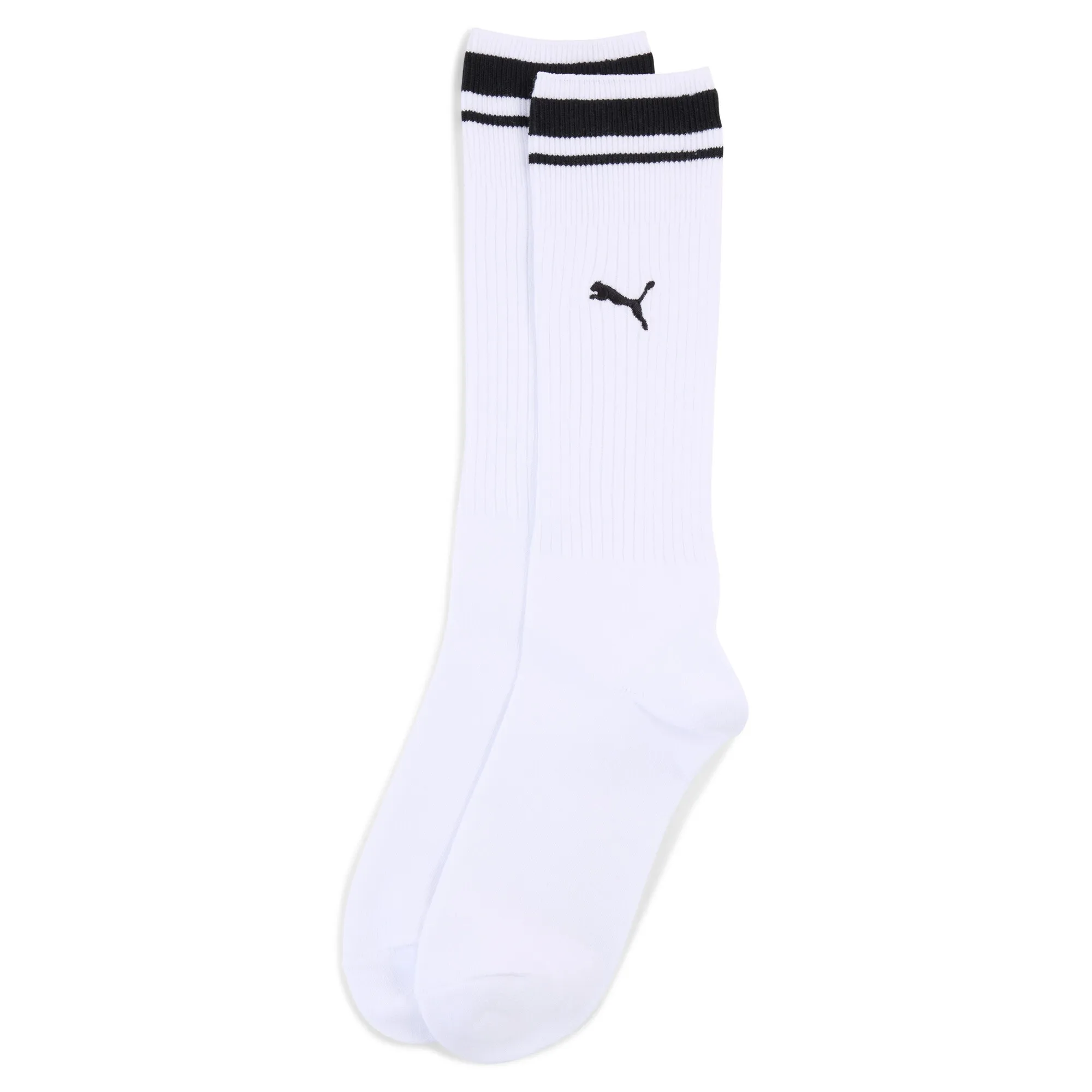 PUMA Heritage Stripe Crew Socks (1-Pack) Unisex in White | Size 2.5-5