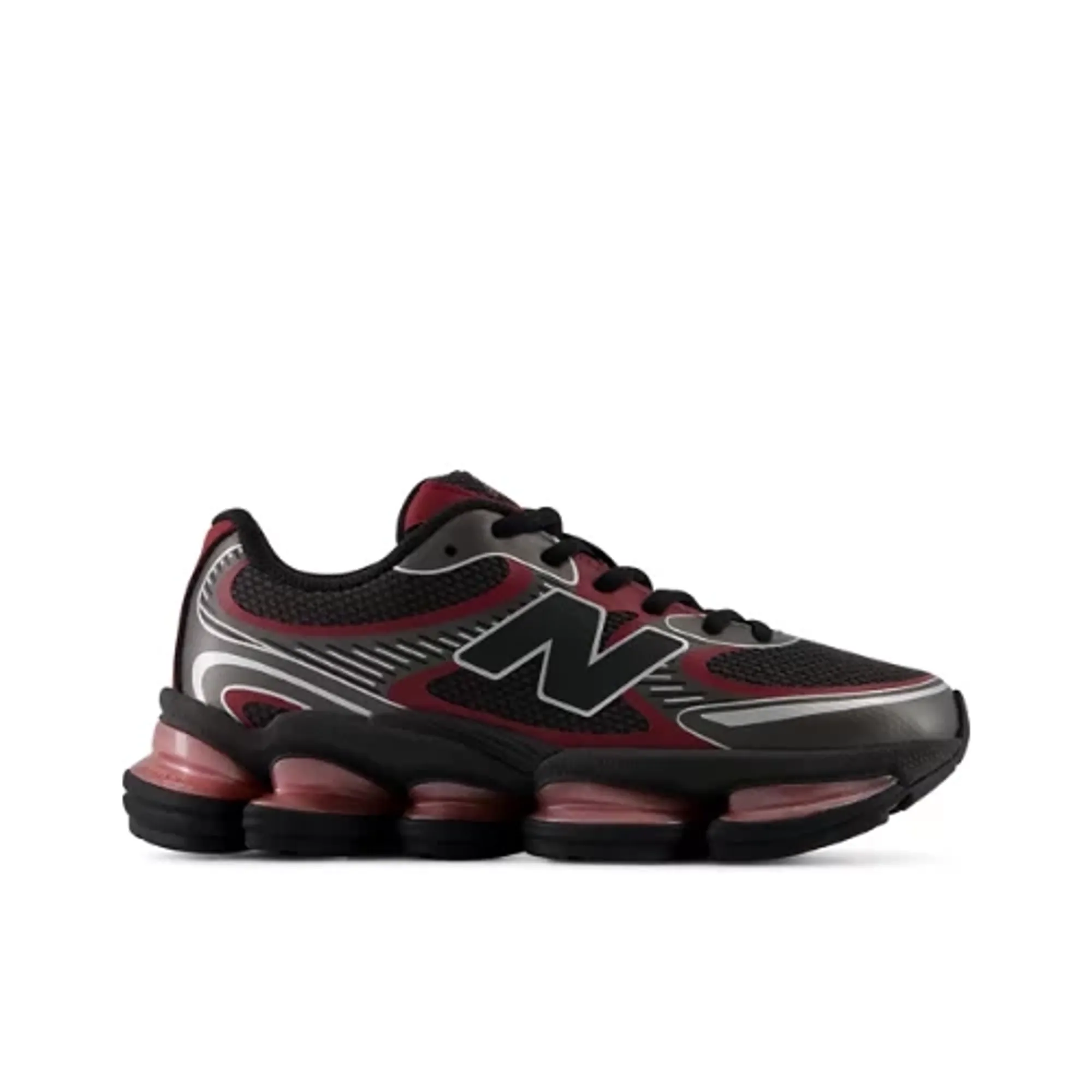 New Balance Kids 2000 Lace in Grey/Red Synthetic