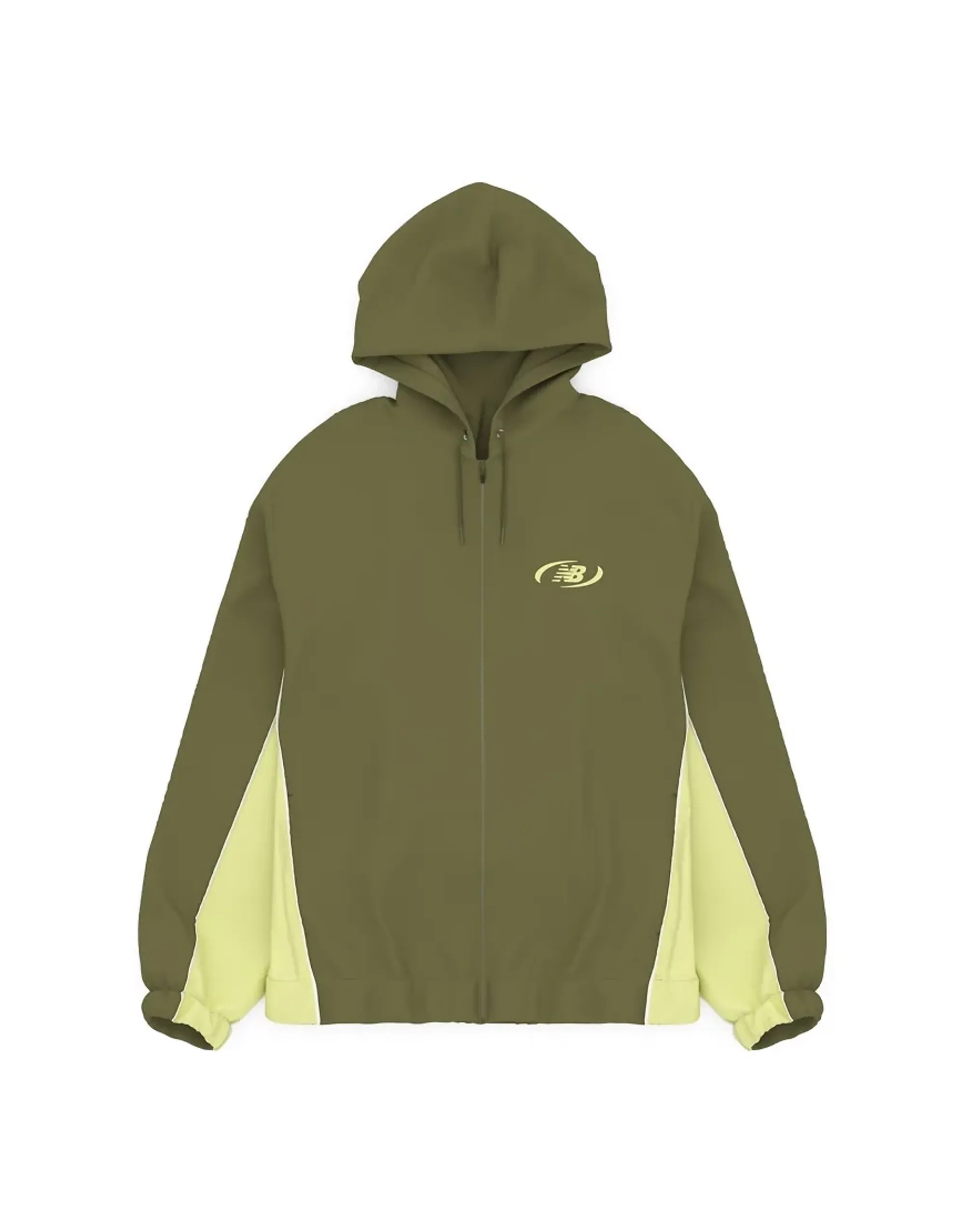 New Balance Men's Trackside Woven Jacket in Green Polywoven