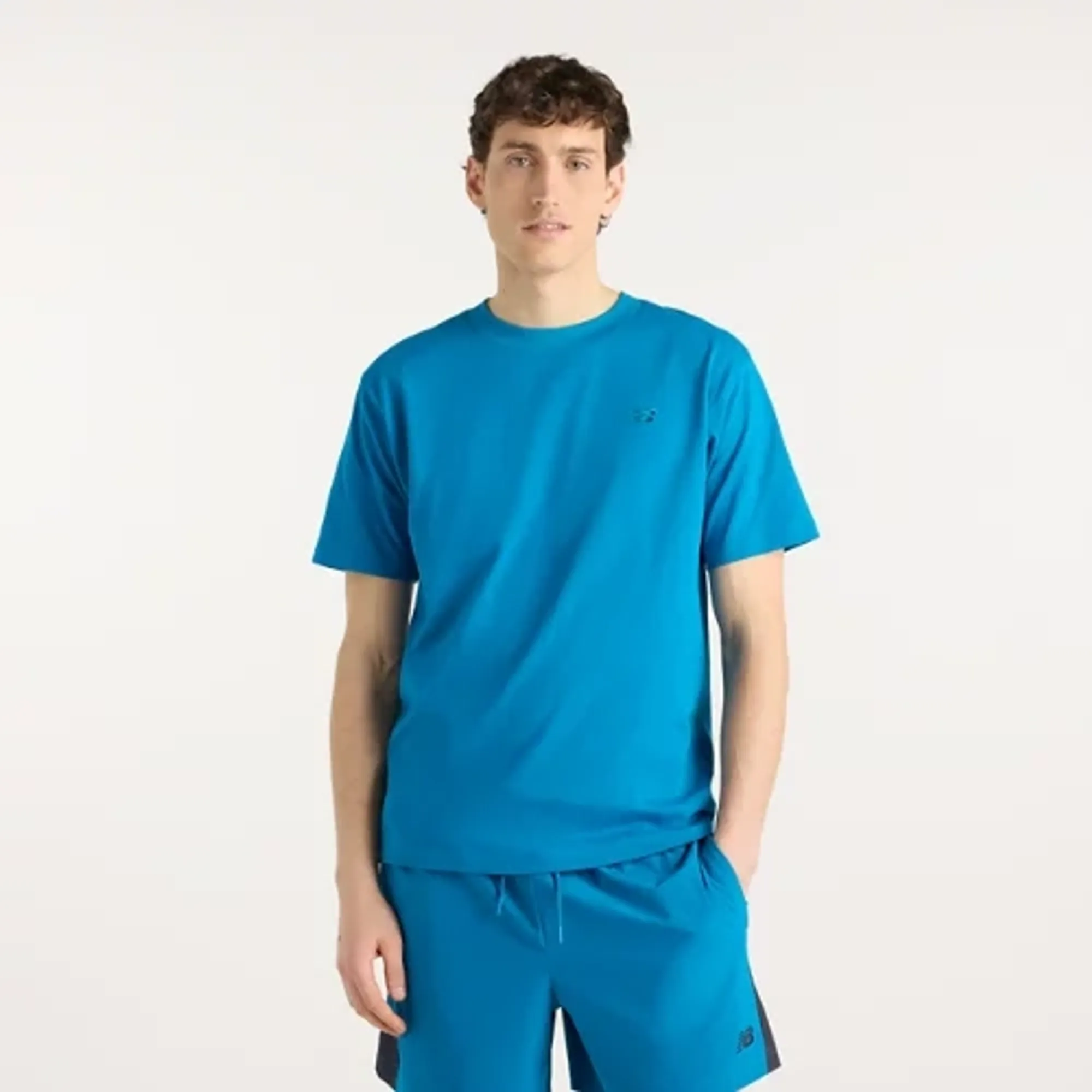 New Balance Men's Athletics Cotton T-Shirt in Blue