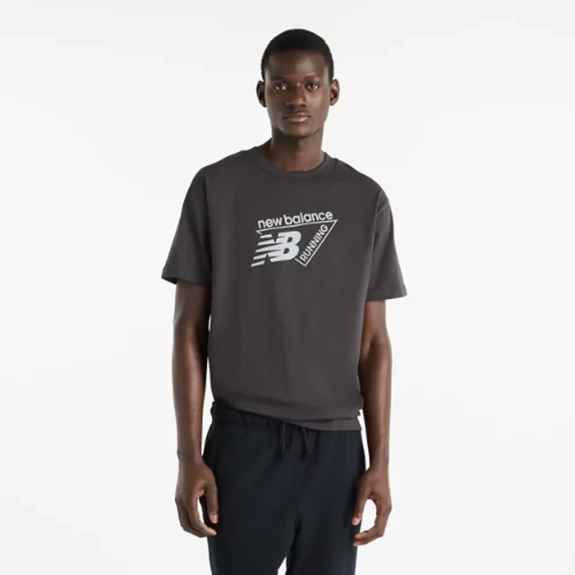 New Balance Men's Classic Tri-Logo T-Shirt in Grey Cotton